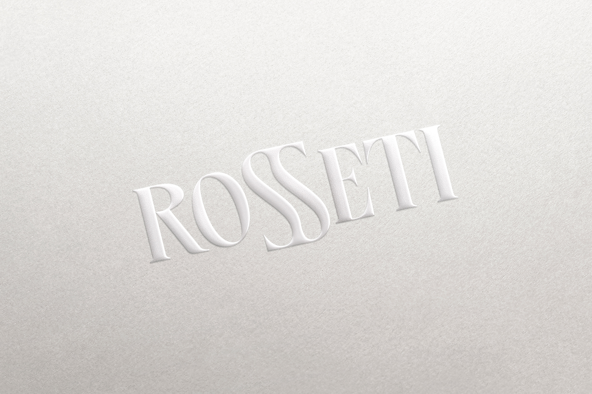 White Embossed Logo Mockup on Light Paper