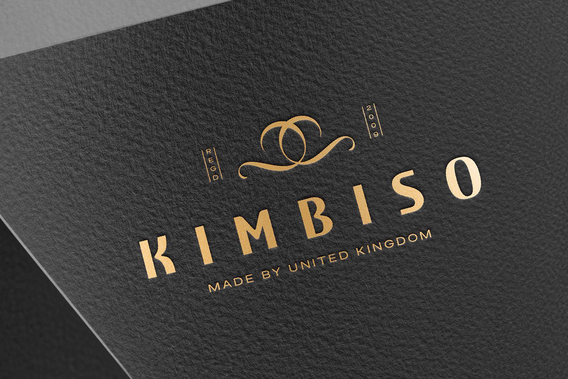 Gold Foil Logo Mockup on Black Textured Paper