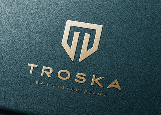 Gold Foil Logo Mockup on Dark Green Paper