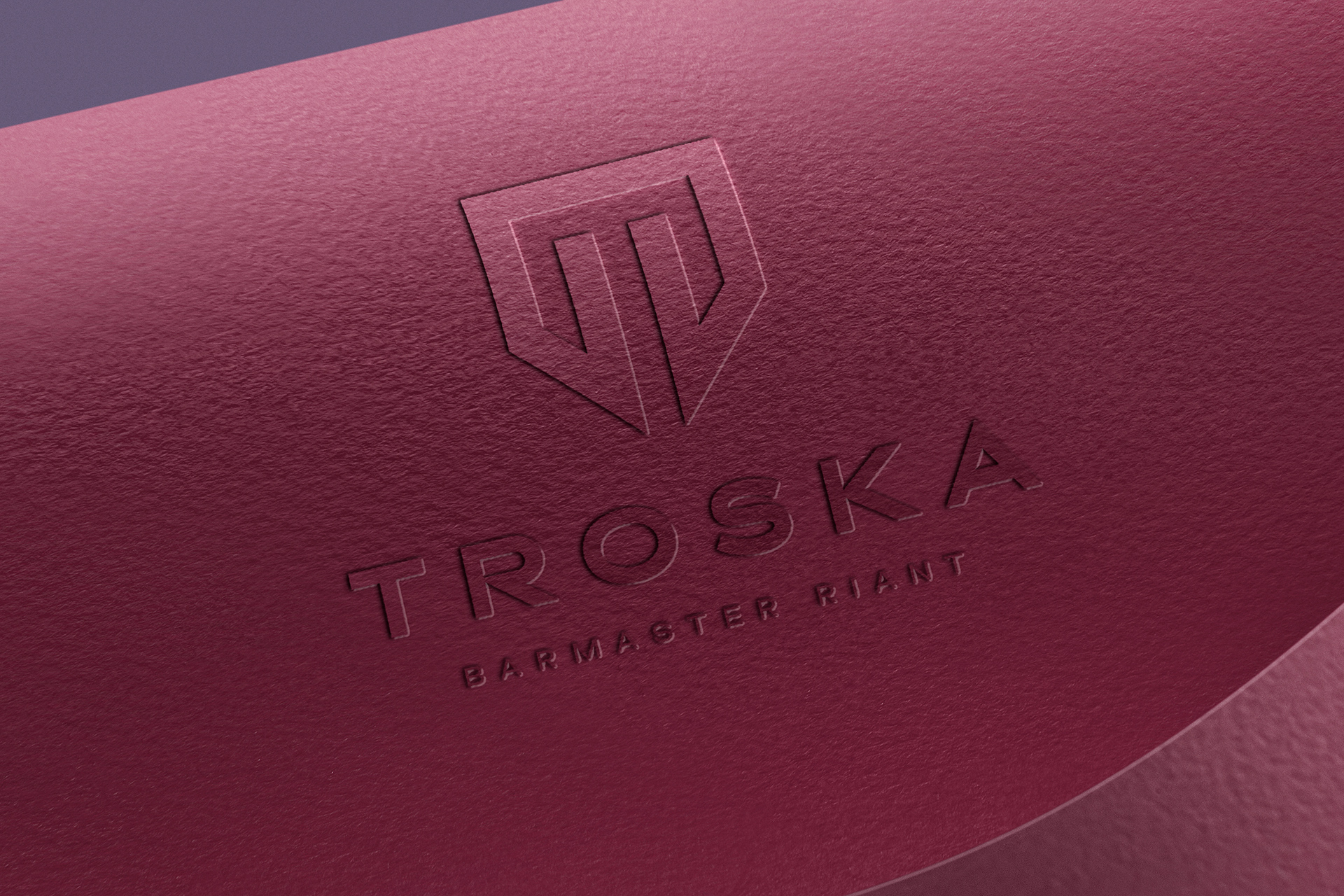 Debossed Logo Mockup on Red Textured Paper