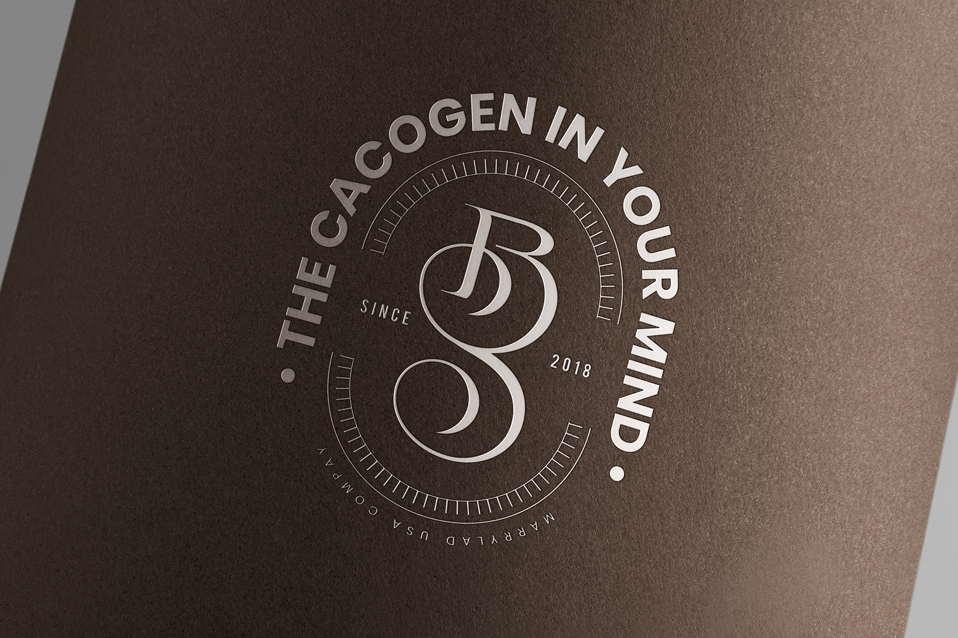 Silver Foil Logo Mockup on Brown Textured Paper