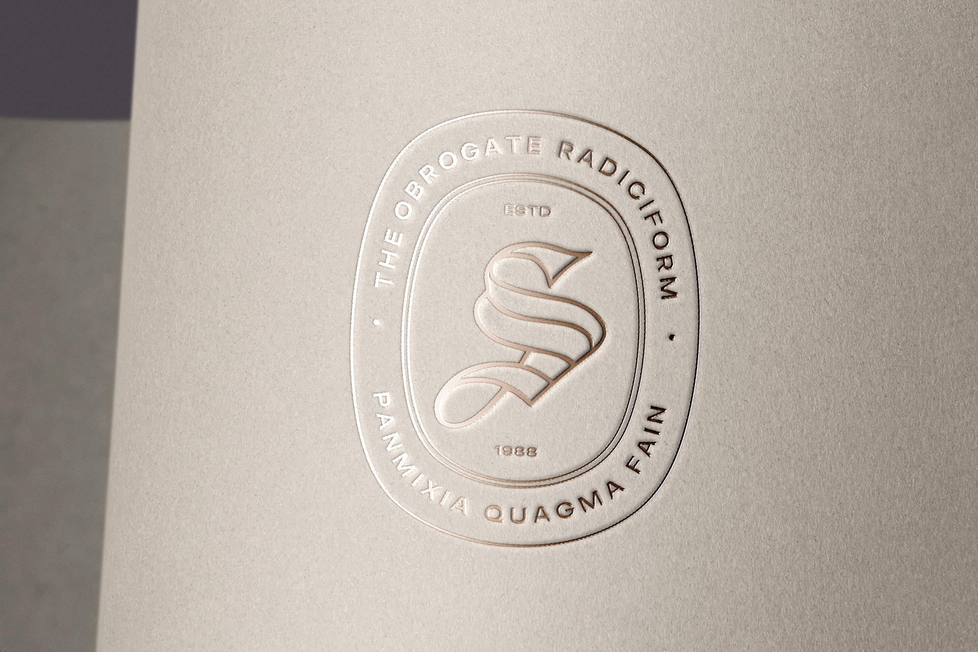 Embossed Stamp Logo Mockup on Light Paper