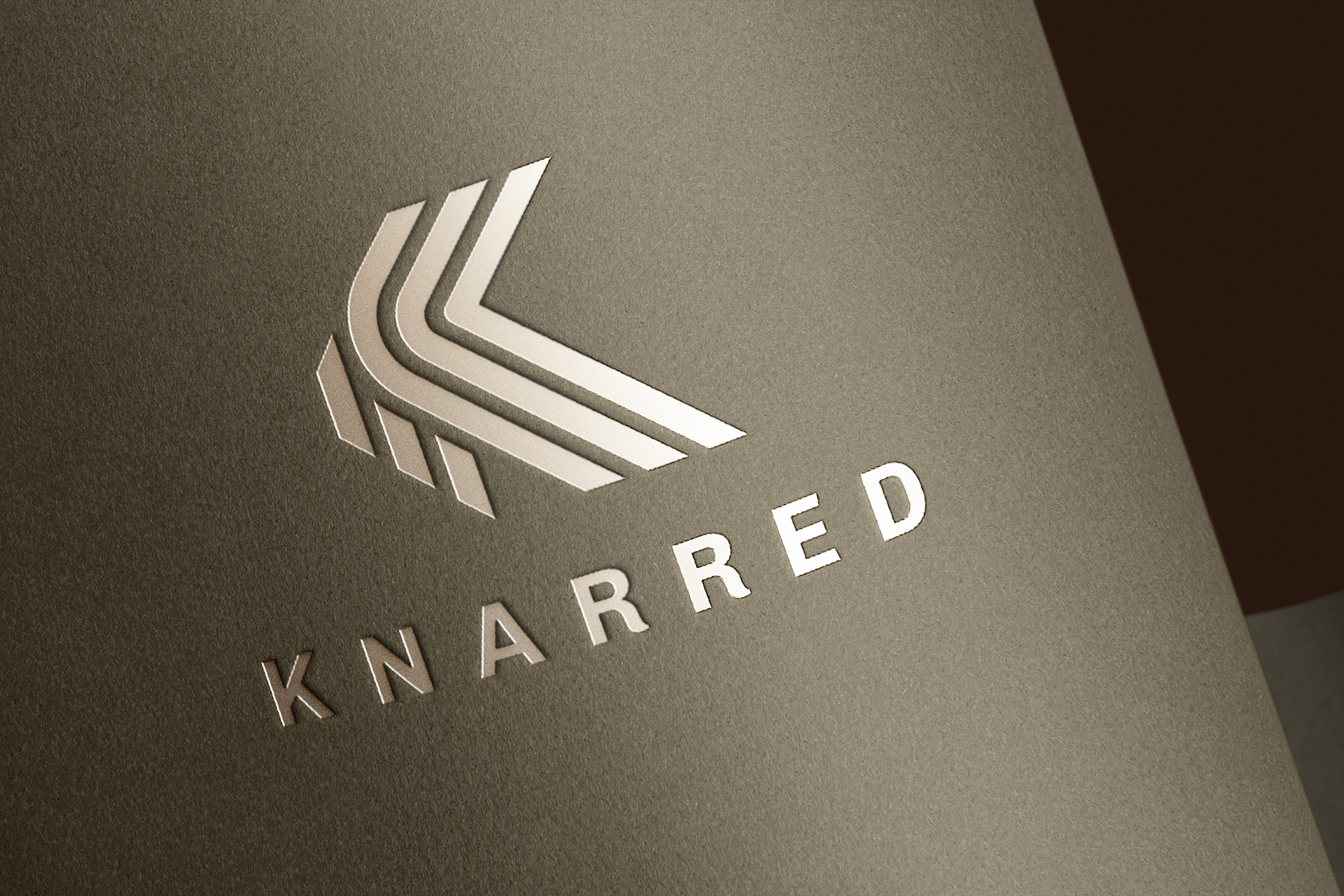 Silver Foil Logo Mockup on Olive Paper Texture