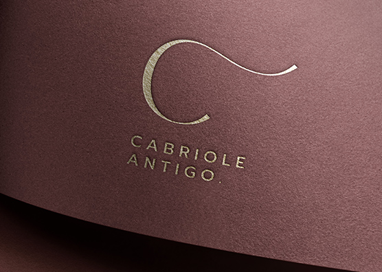 Gold Foil Minimal Logo Mockup on Maroon Paper