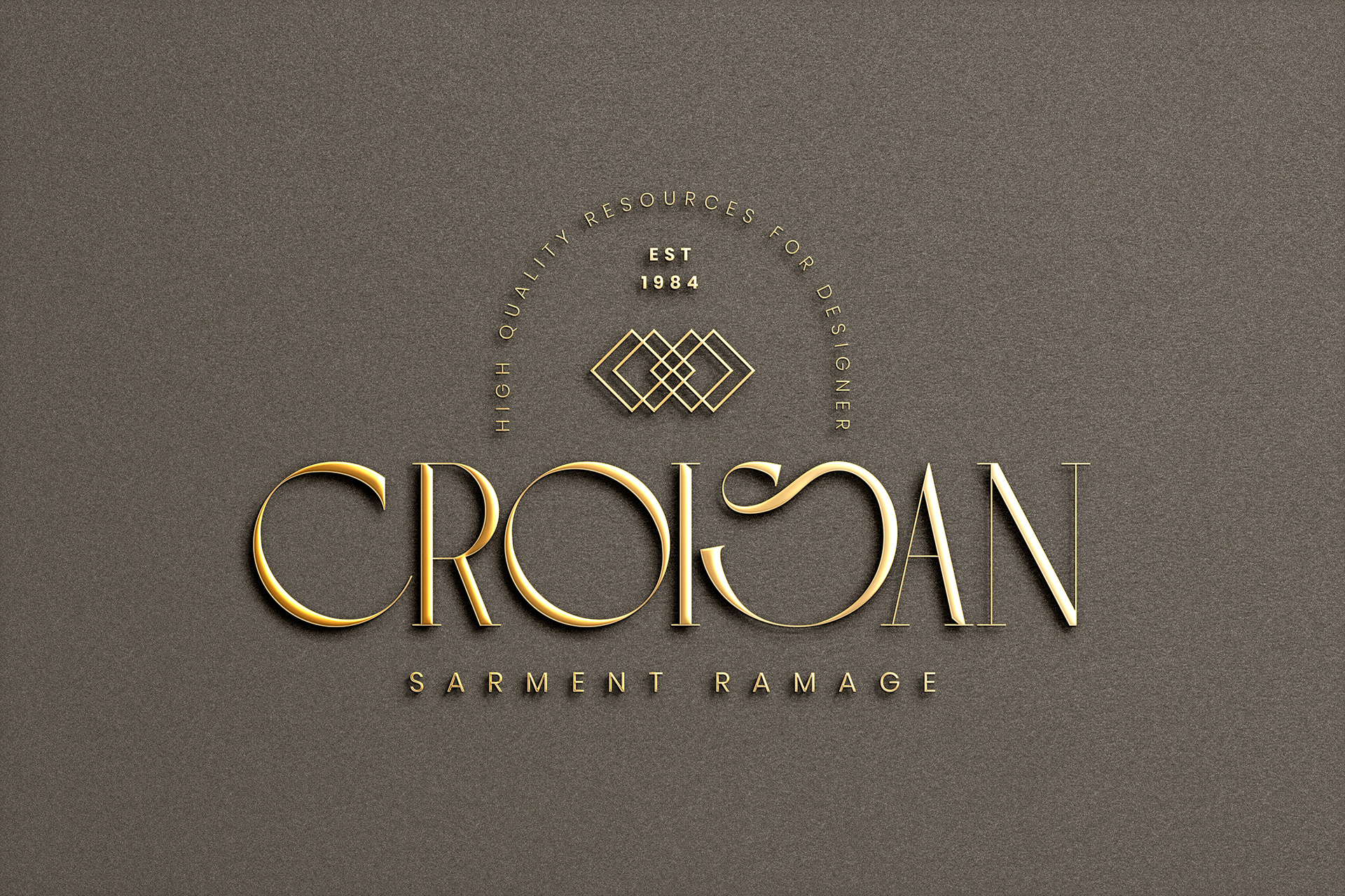 Luxury Gold Embossed Logo Mockup on Dark Paper