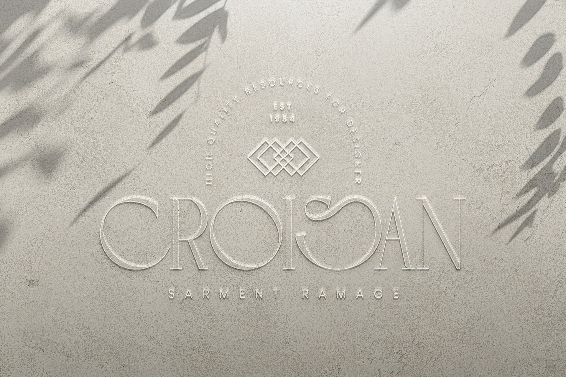 Engraved Logo Mockup on Textured Wall