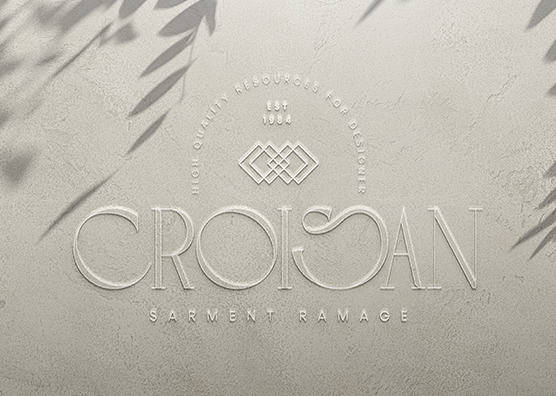 Engraved Logo Mockup on Textured Wall