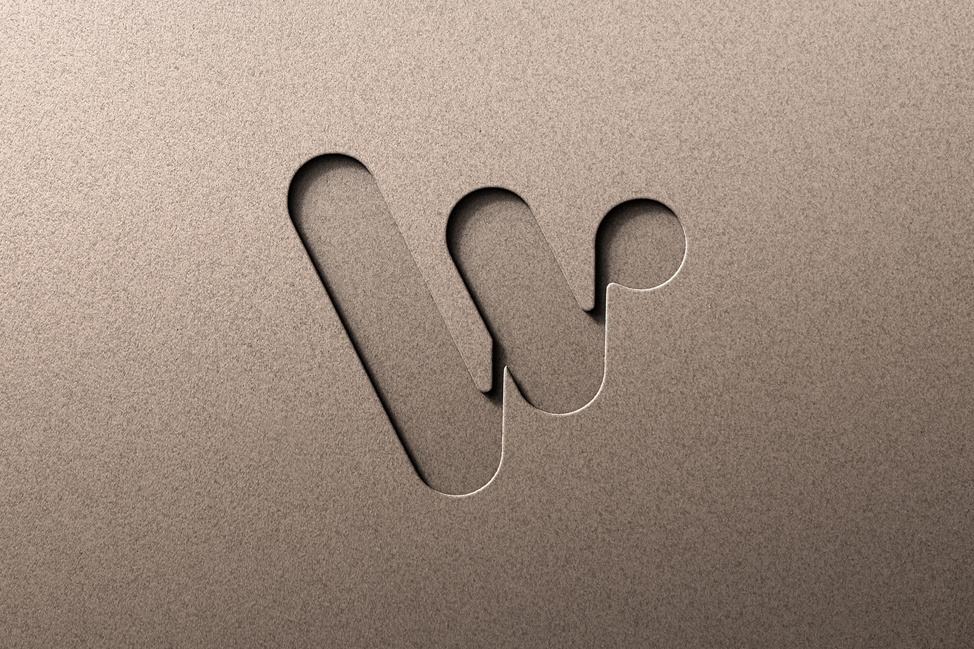 Cut-Out Logo Mockup on Textured Background