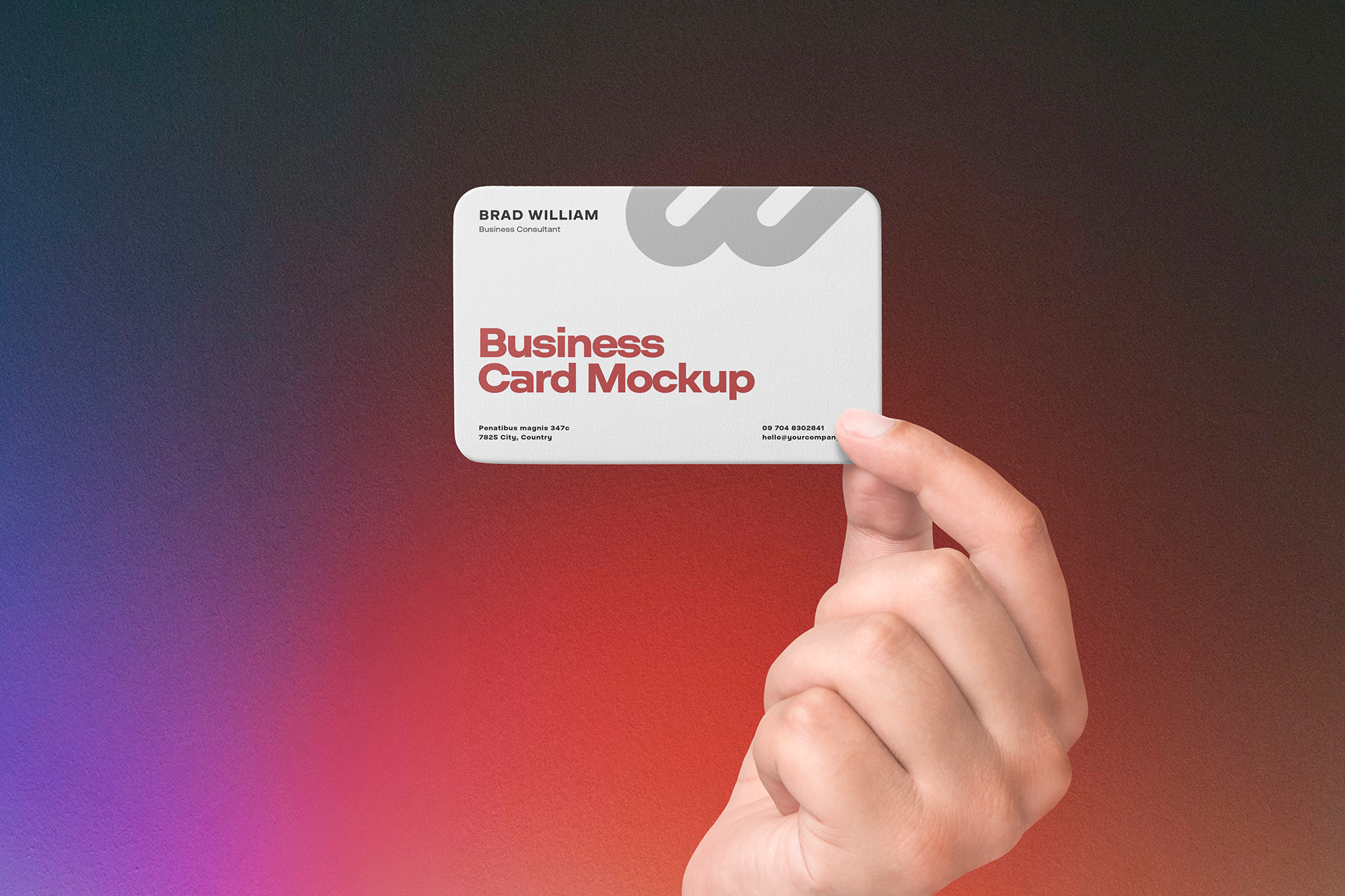 Hand-Held Business Card mockup PSD