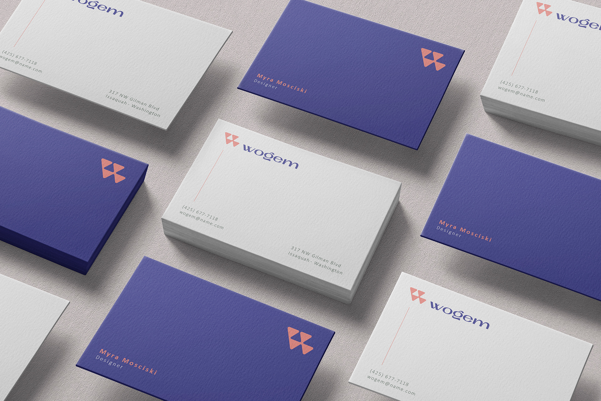 Professional Grid Business Card mockup