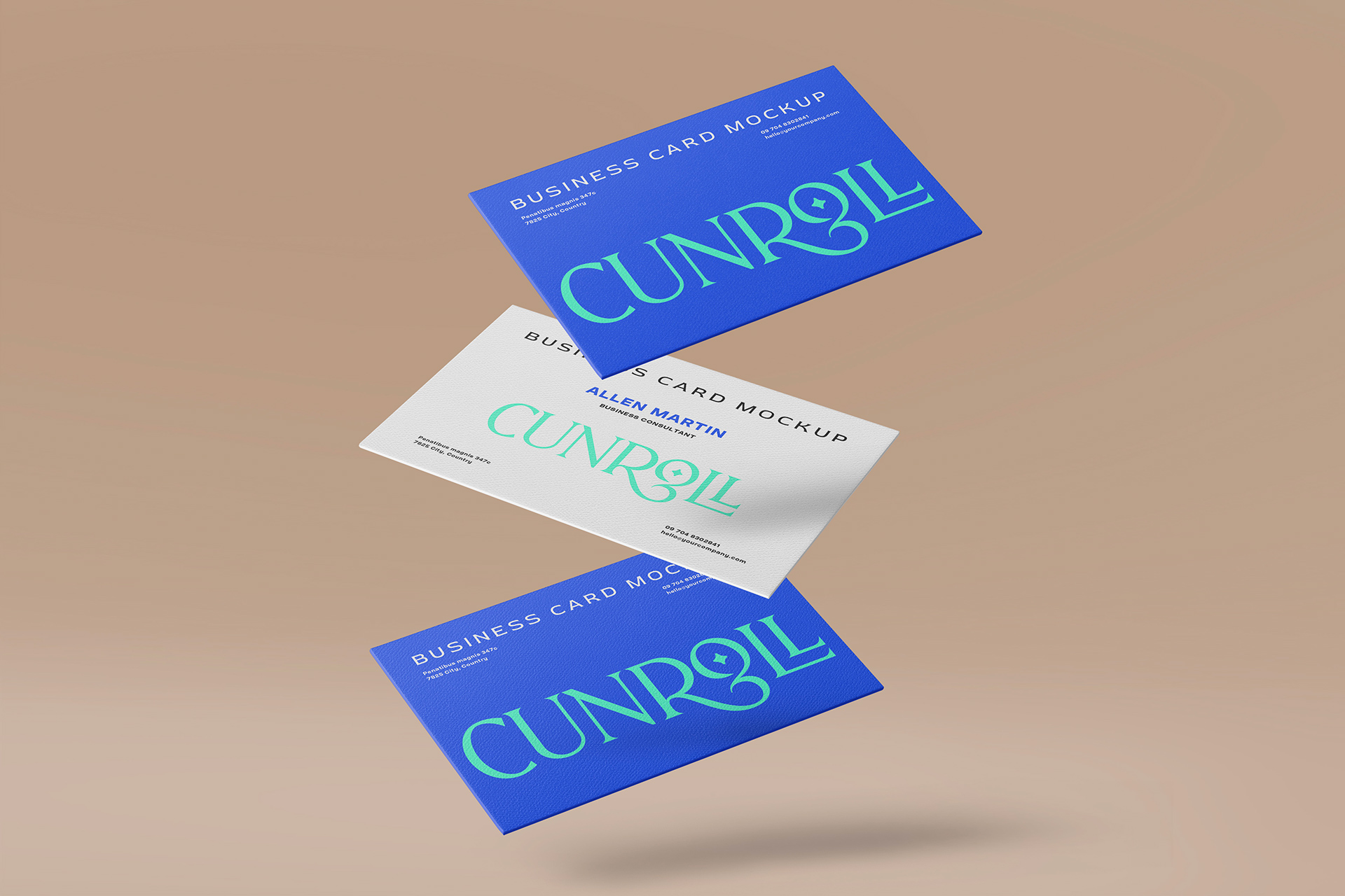 Floating Business Card Mockup PSD Template