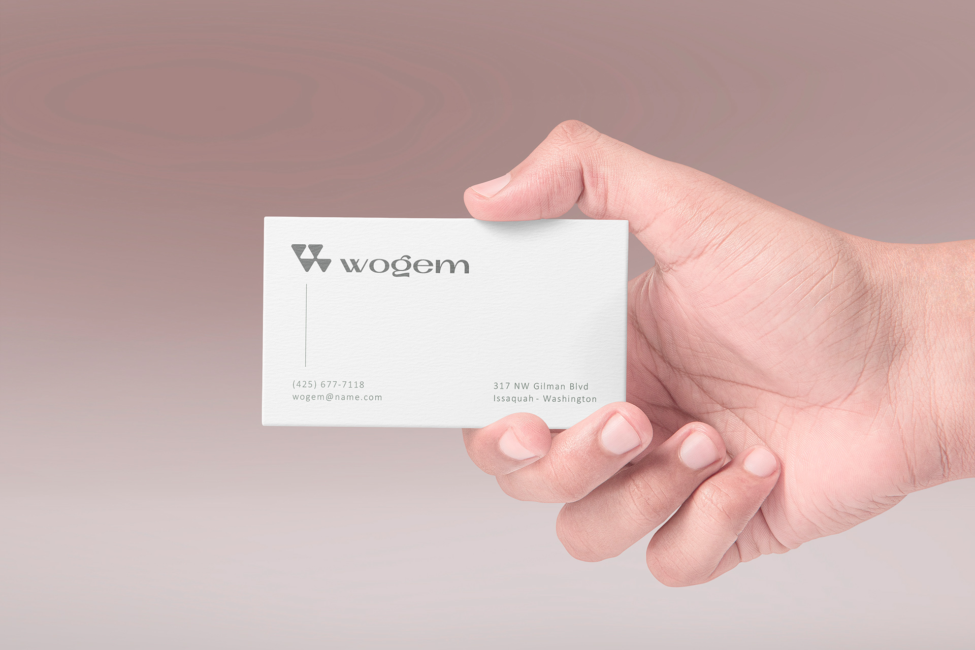 Minimal Hand Business Card Mockup PSD