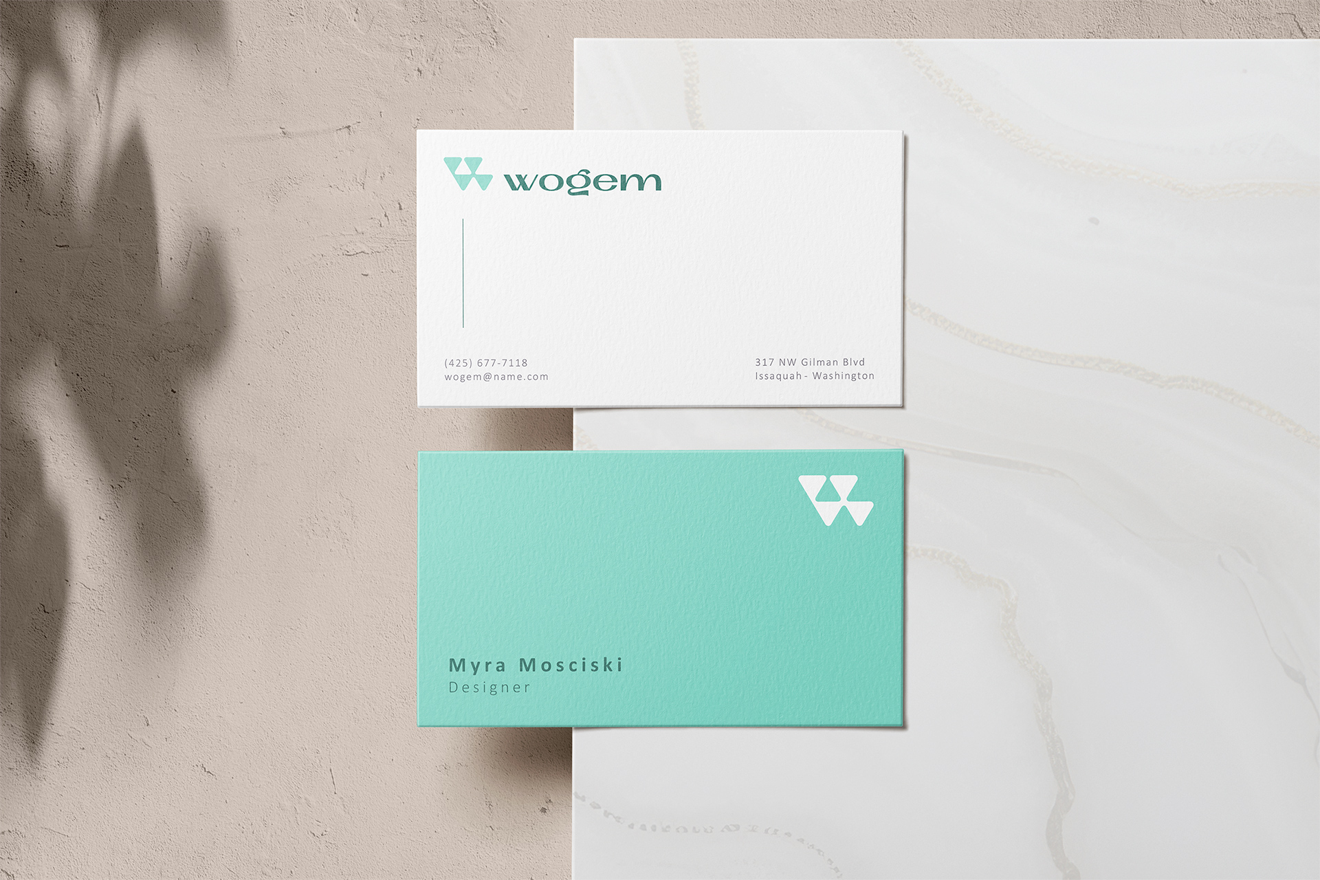 Front and Back Business Card Mockup PSD