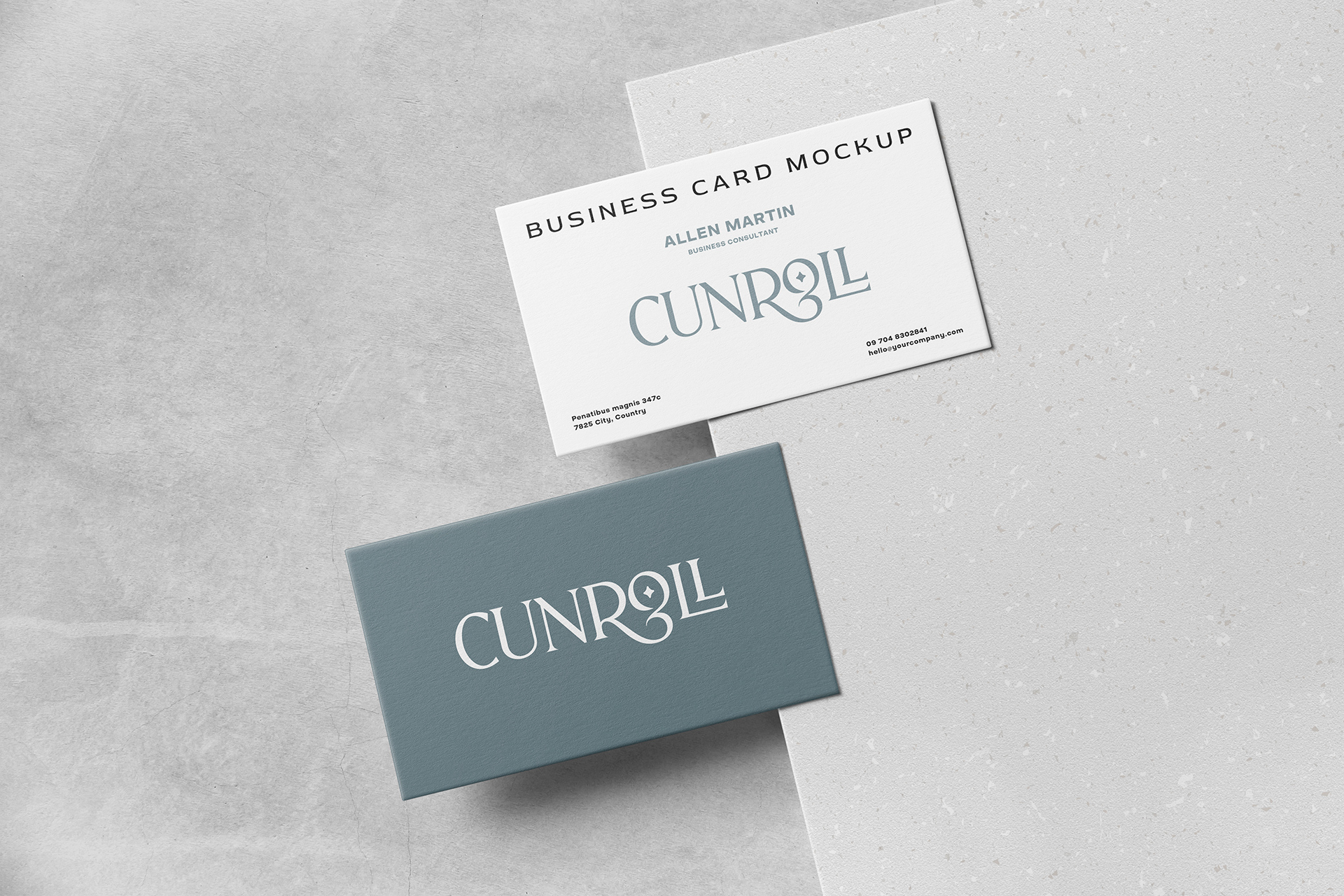 Elegant Flat Lay Business Card Mockup PSD
