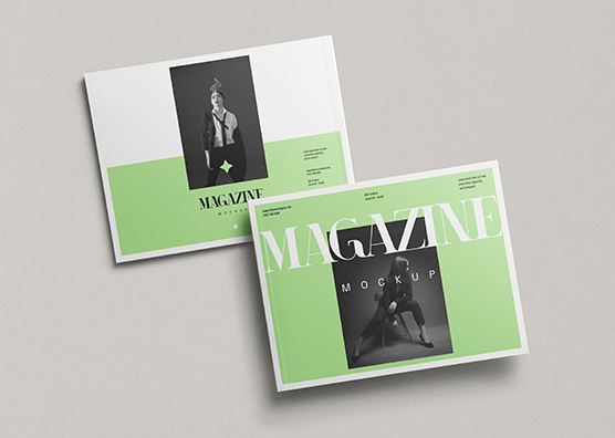 Landscape Magazine Cover Mockup PSD