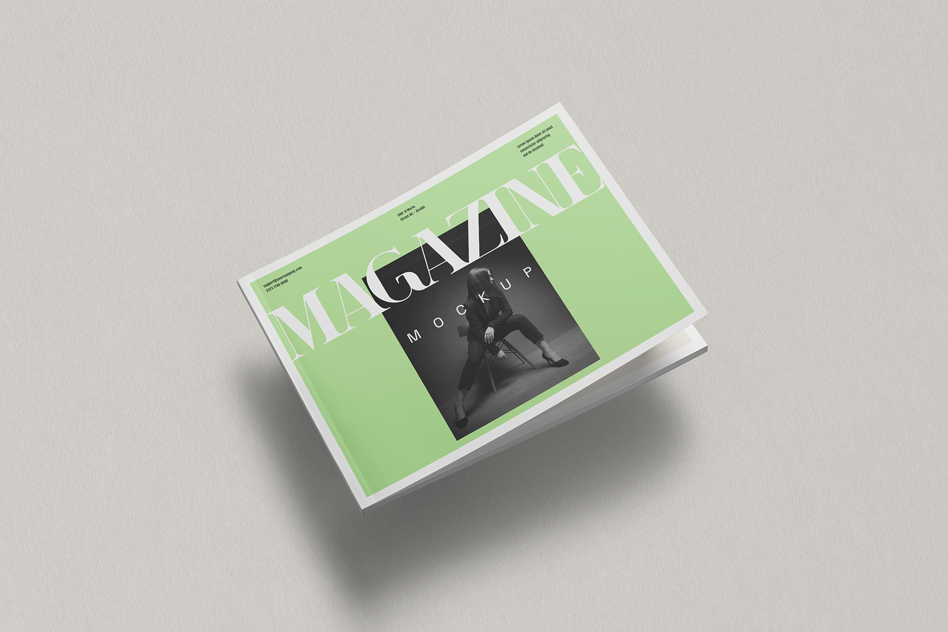 Horizontal Magazine Stack Mockup PSD