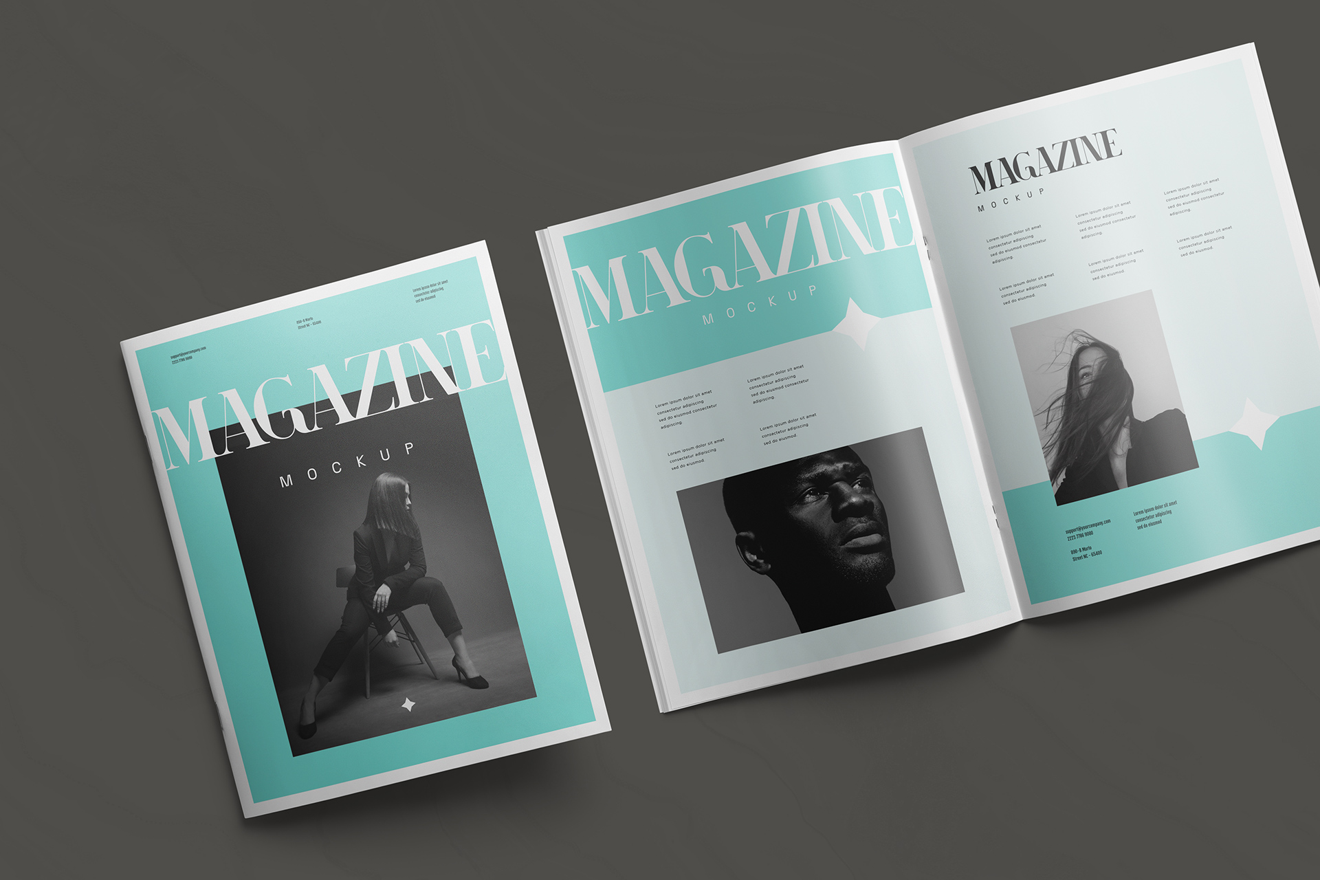 Modern Editorial Magazine Mockup PSD
