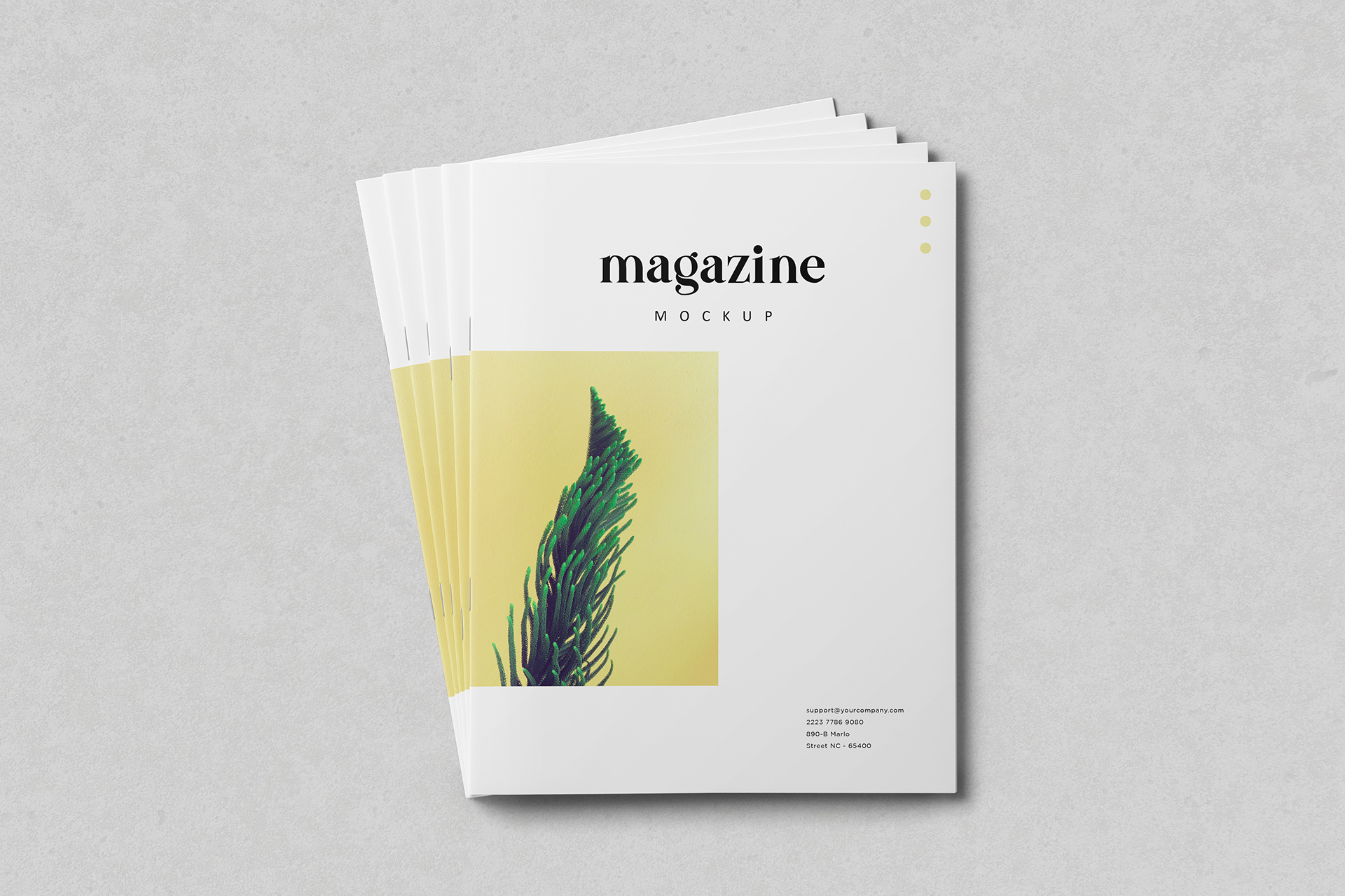 Stacked Minimal Magazine Cover Mockup PSD