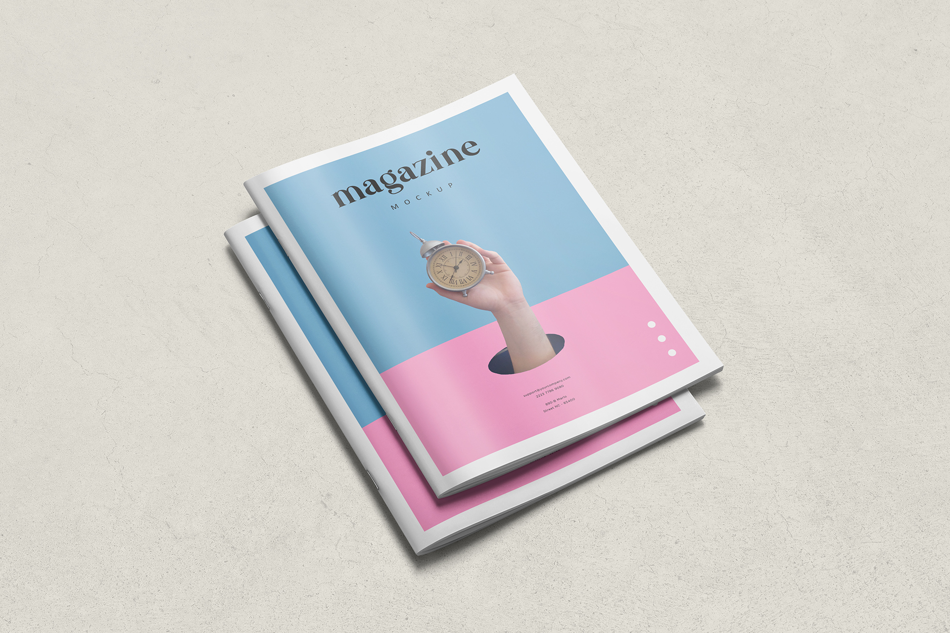 Modern Stacked Magazine Cover Mockup PSD