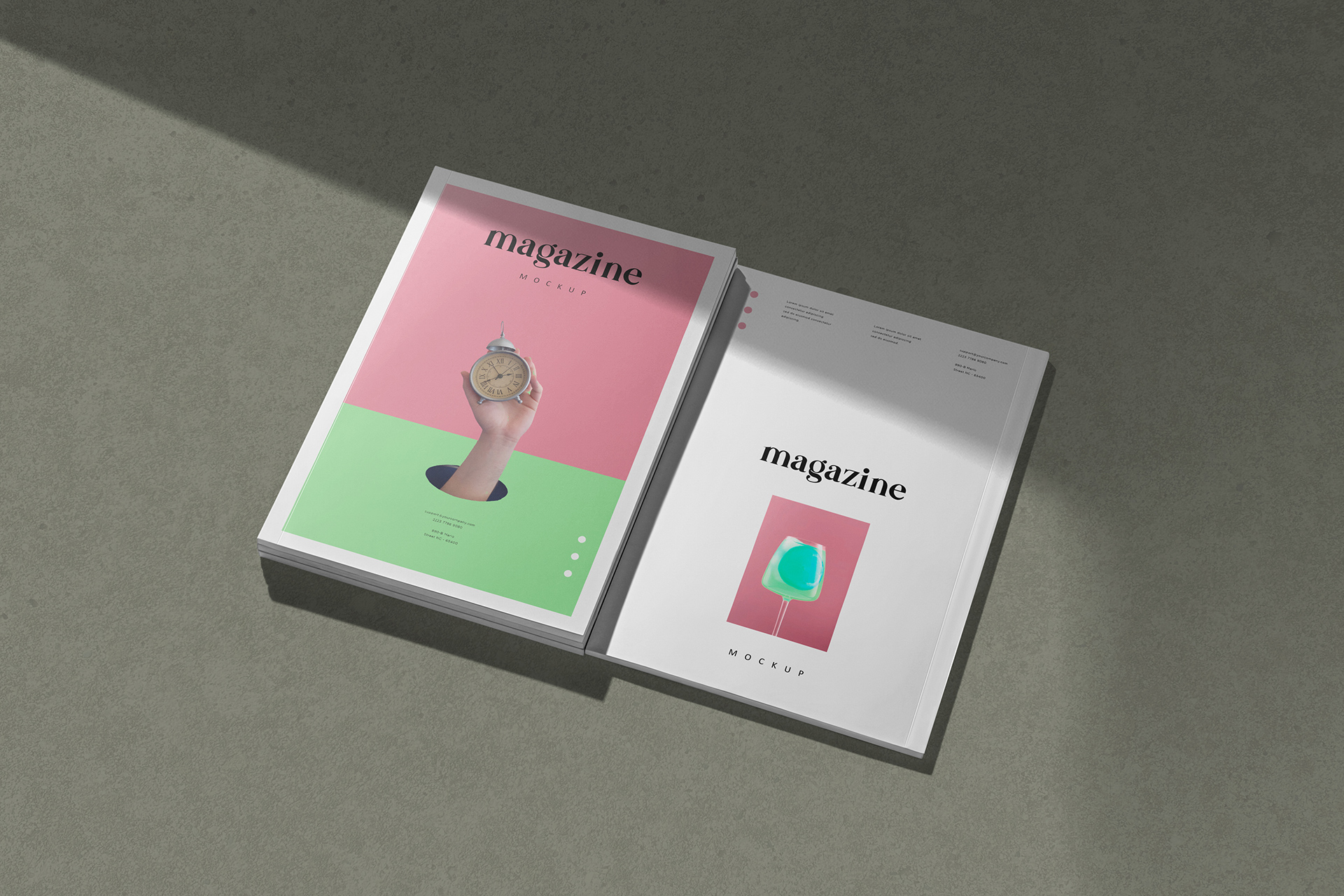 Dual Cover Magazine Mockup PSD Template