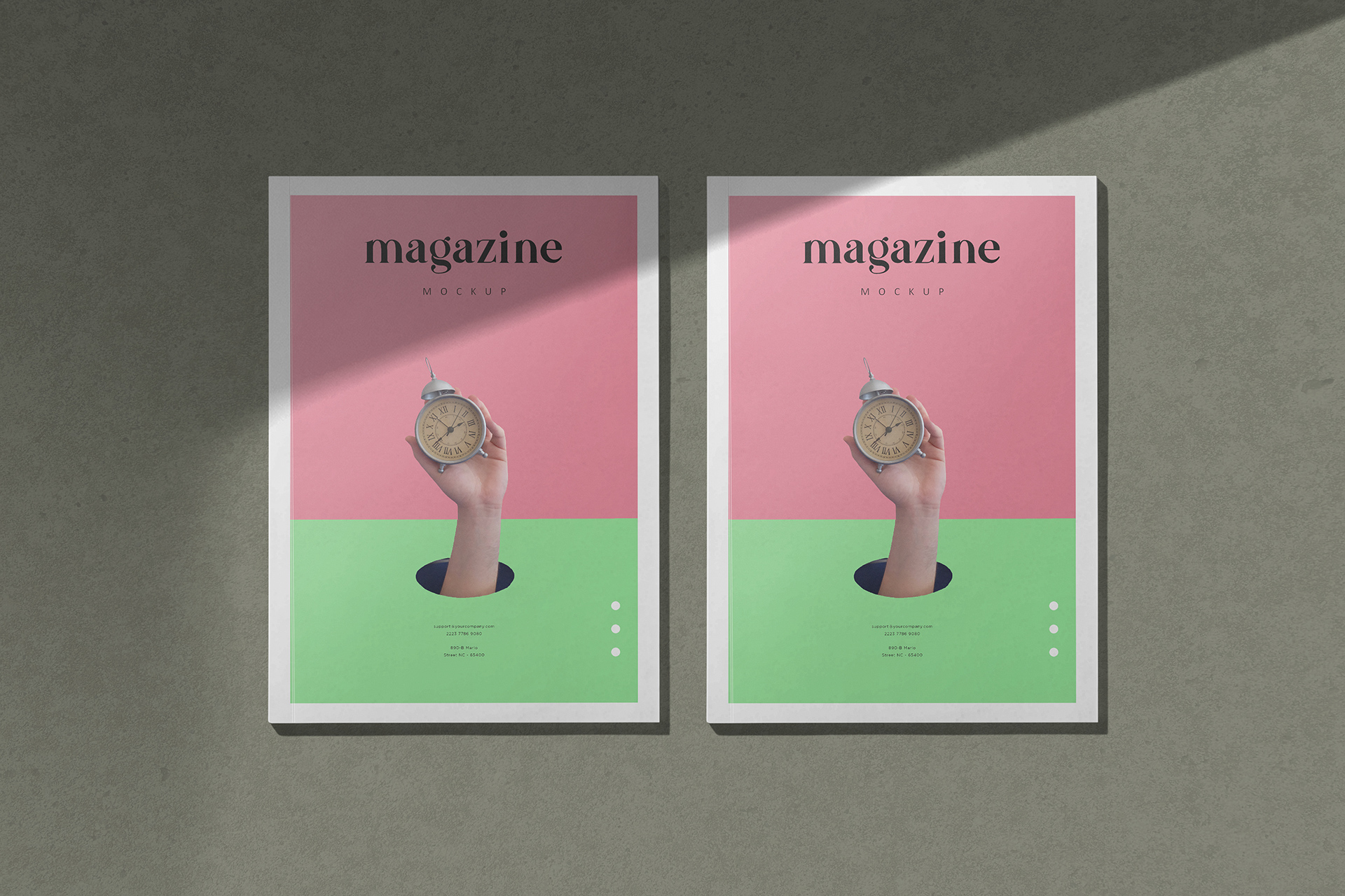 Double Cover Magazine Mockup Template