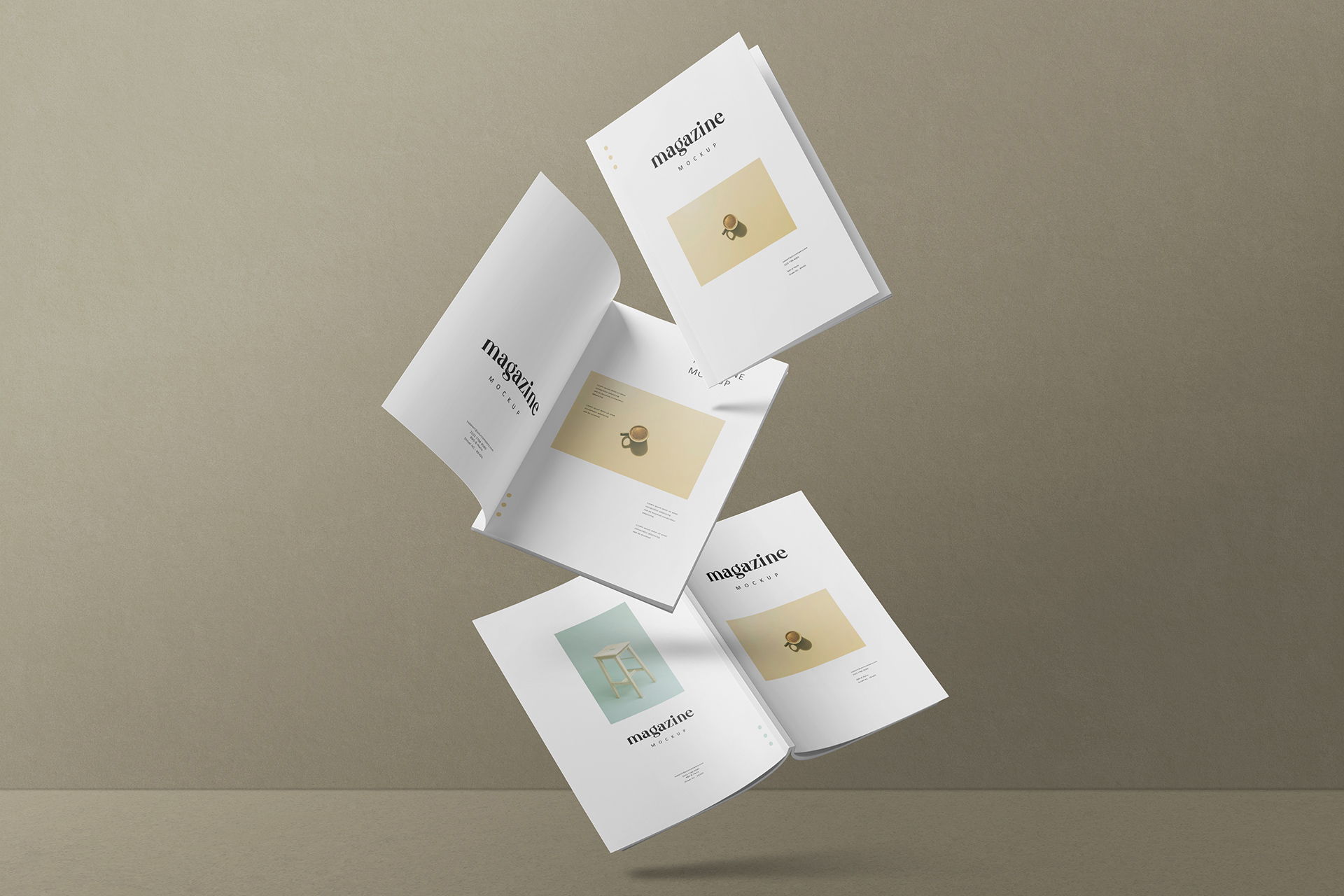 Dynamic Magazine Mockup in Air PSD