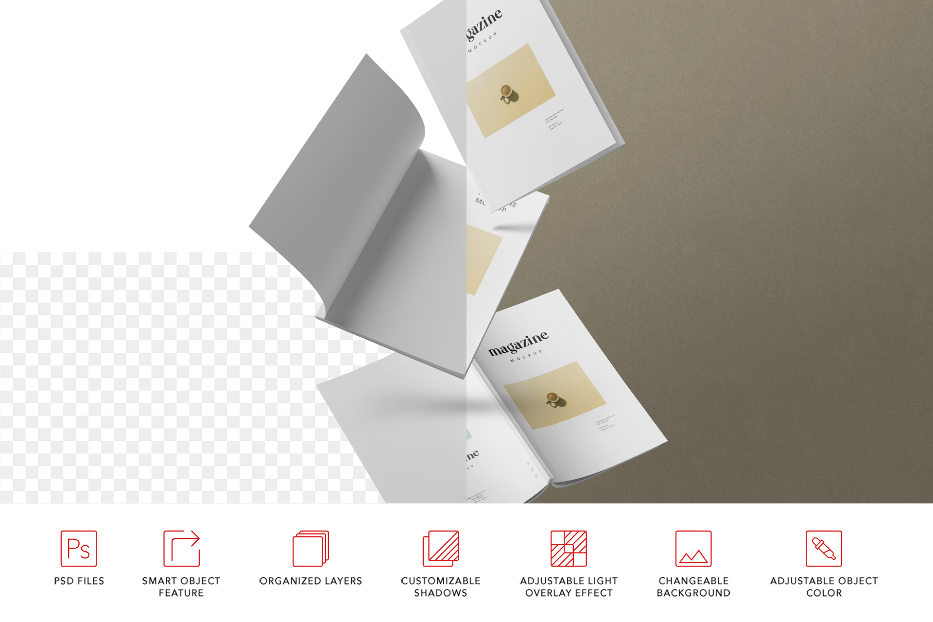 clean magazine mockup