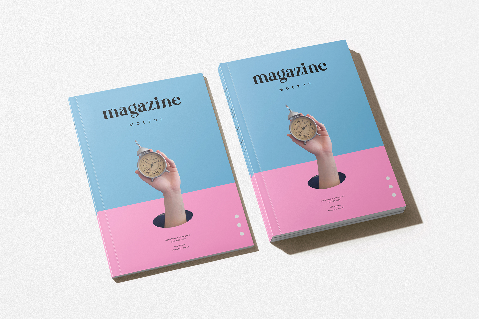 Minimal A4 Magazine Mockup with Hand Concept