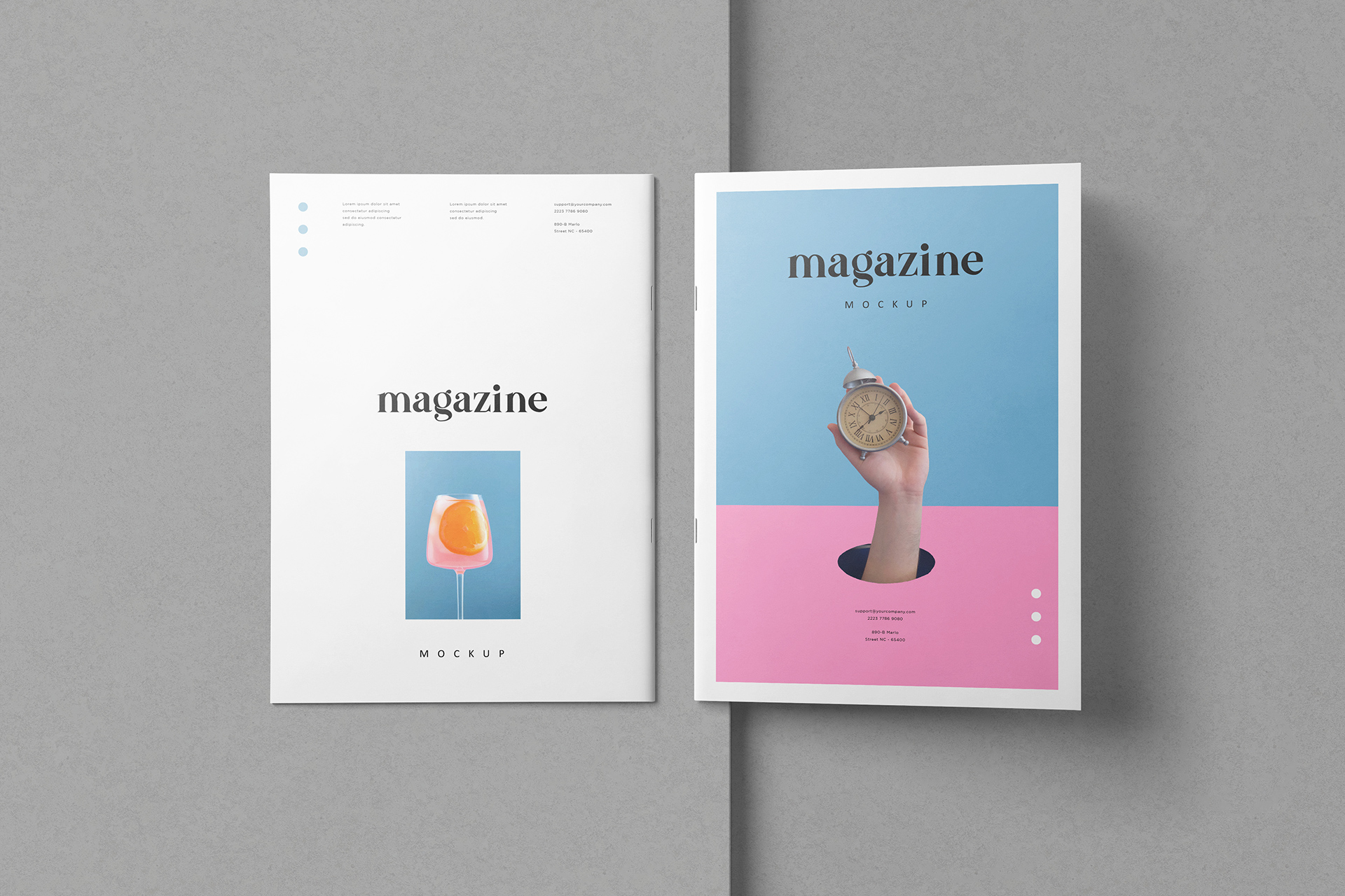 Back and Front Magazine Mockup – A4 Booklet Style