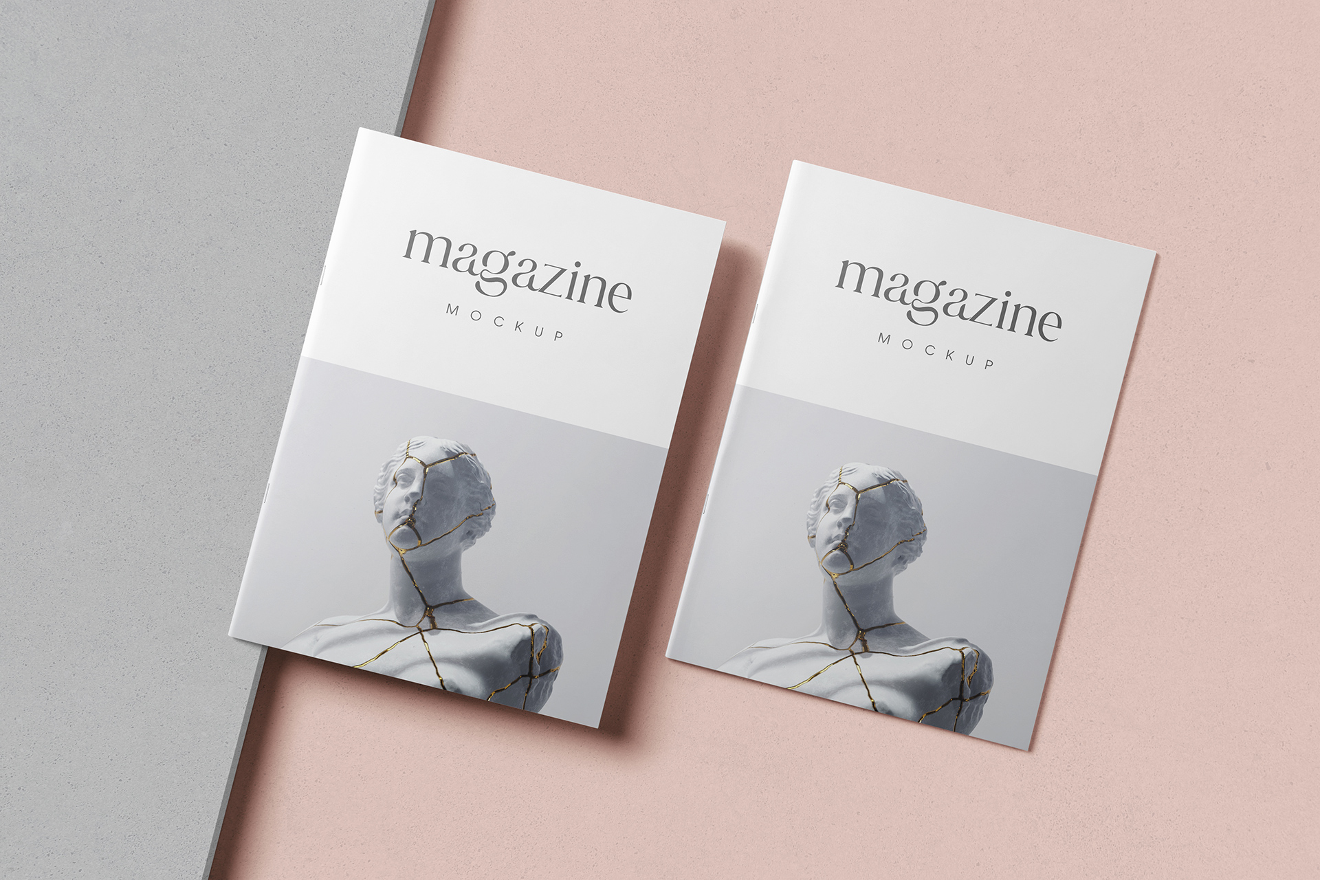 Minimalist A5 Magazine Mockup with Abstract Cover