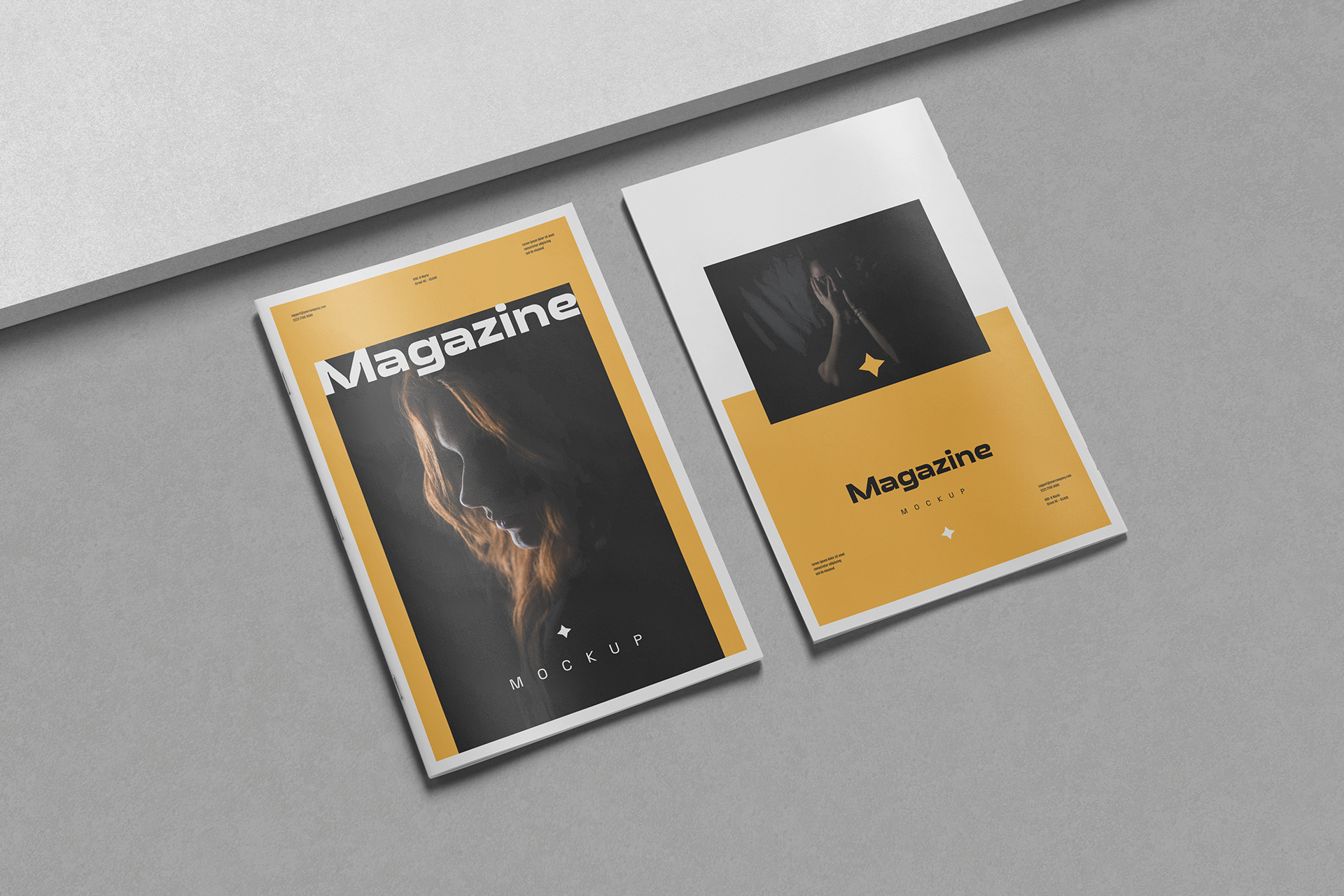A4 Fashion Magazine Mockup – Dual Cover View