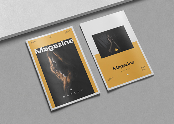 A4 Fashion Magazine Mockup – Dual Cover View