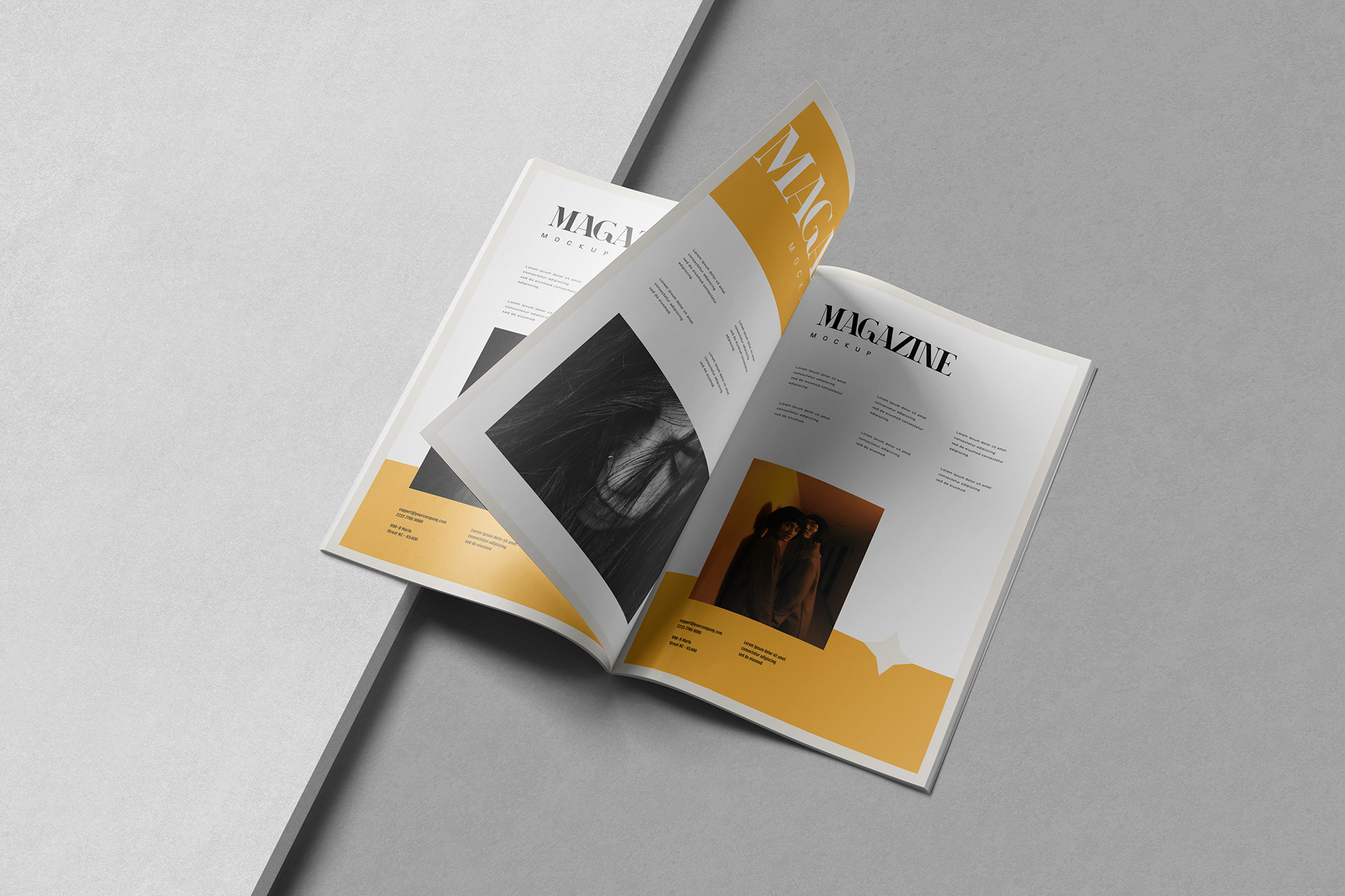 Luxury Editorial Magazine Mockup – Turning Page