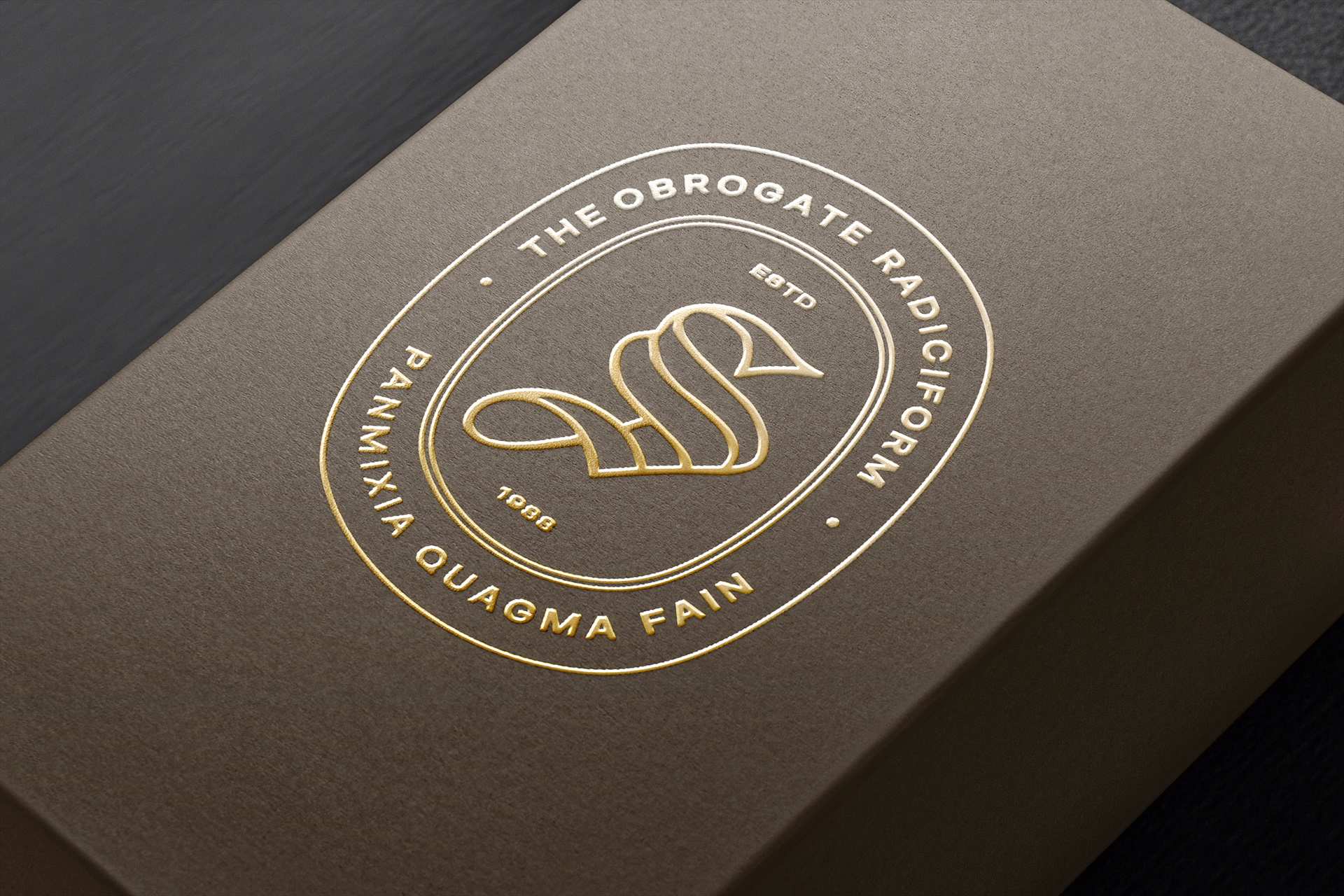 Gold Foil Logo Mockup on Cardboard Packaging Box