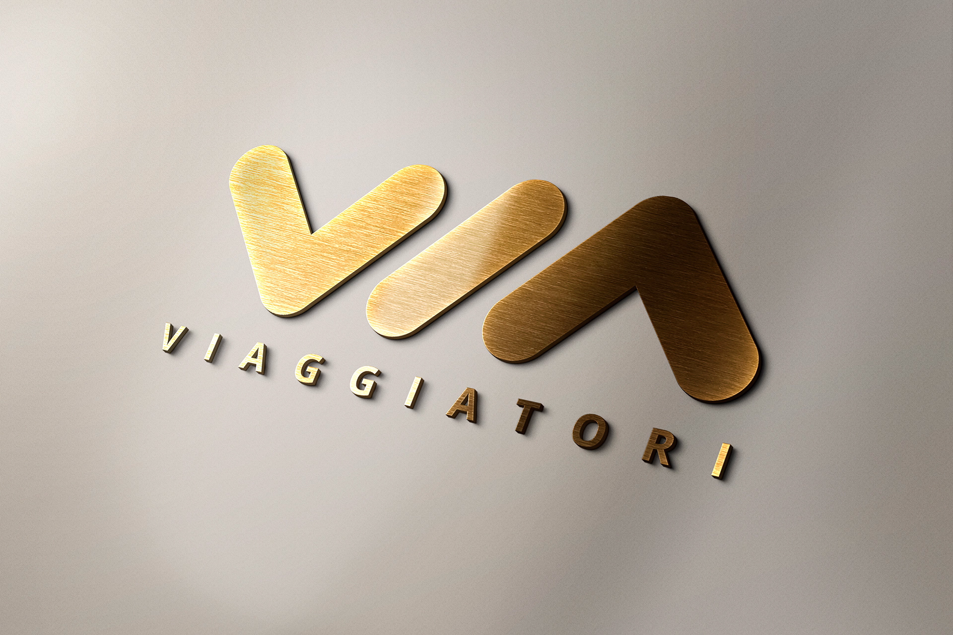Brushed Gold Logo Mockup on Clean Surface
