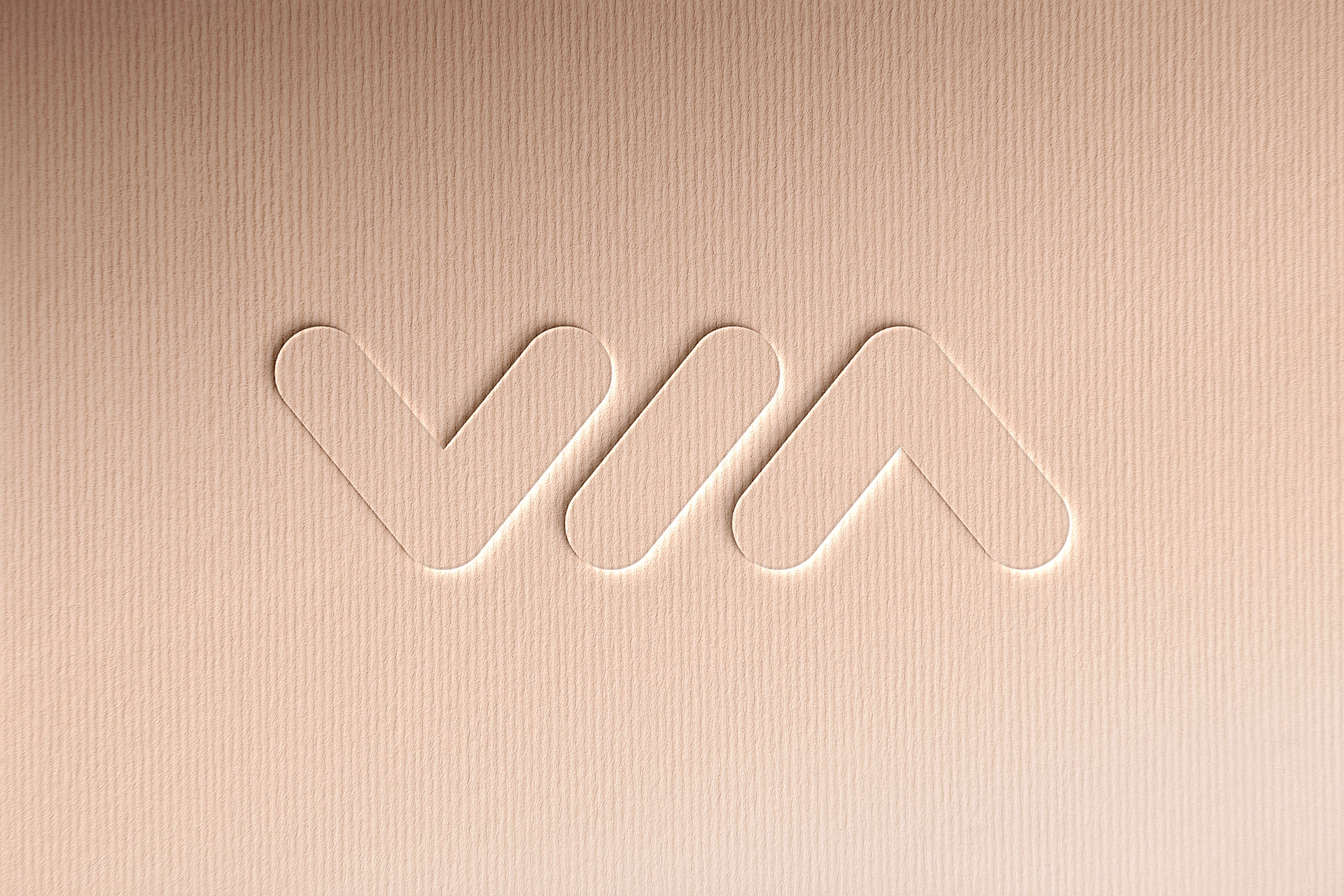 Debossed Logo Mockup on Textured Beige Paper