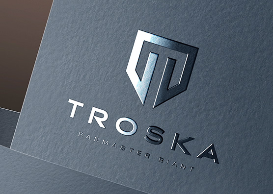 Silver Foil Logo Mockup on Cardboard Surface