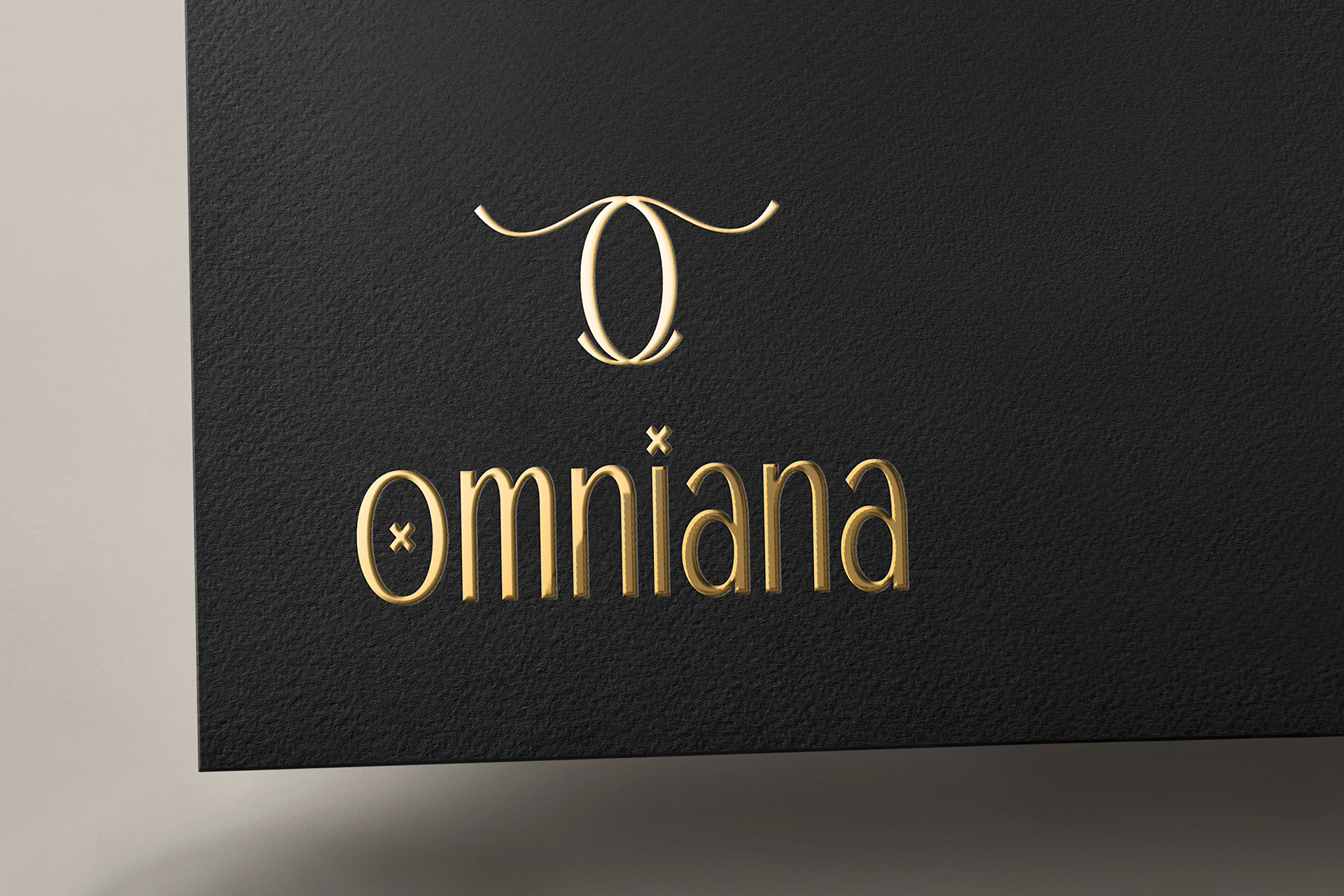 Gold Foil Logo mockup on Black Paper Texture