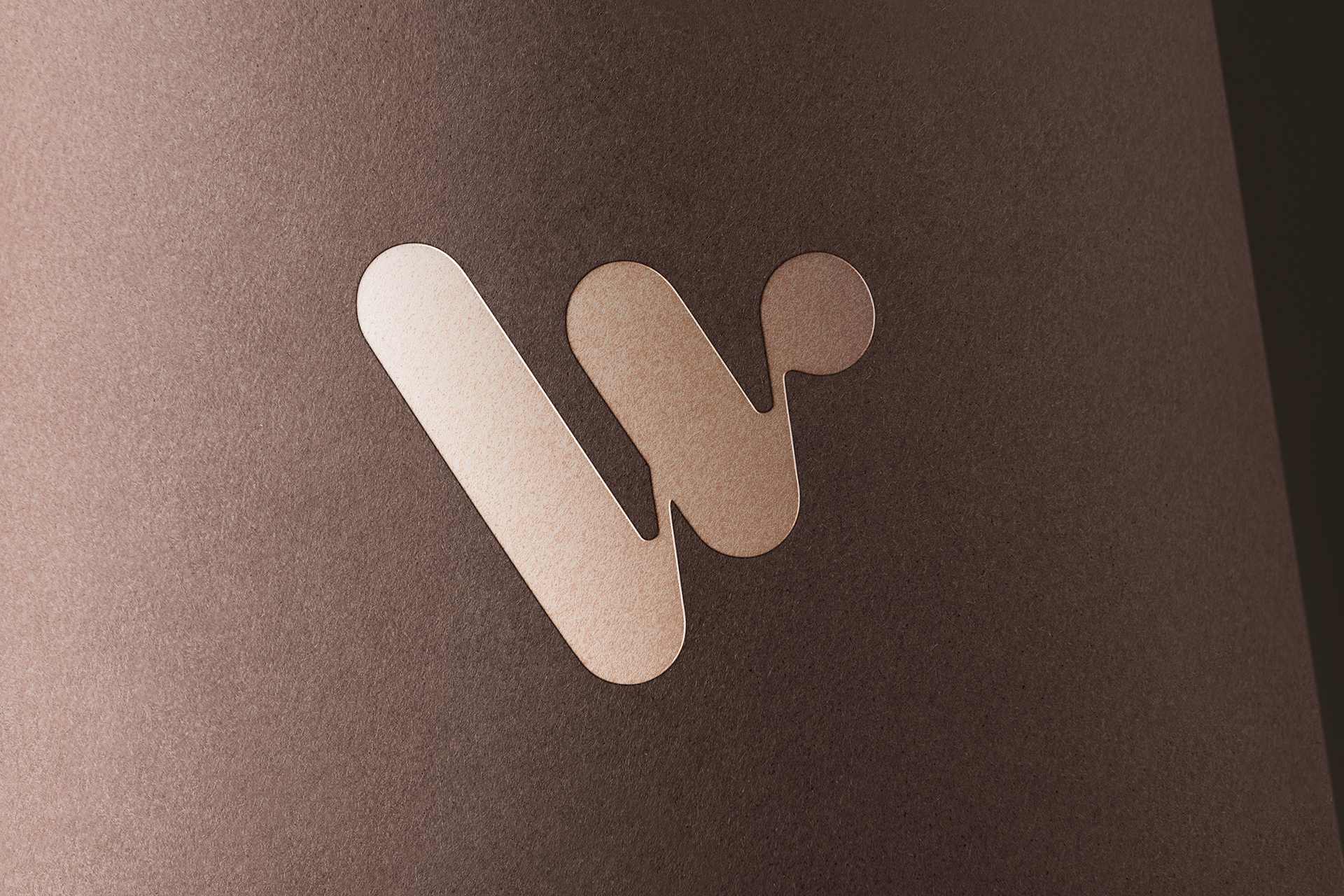 Debossed Logo Mockup on Brown Textured Paper
