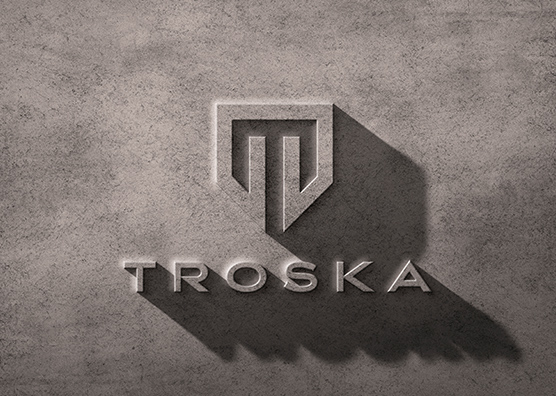 Concrete Wall Logo Mockup with Deep Shadows