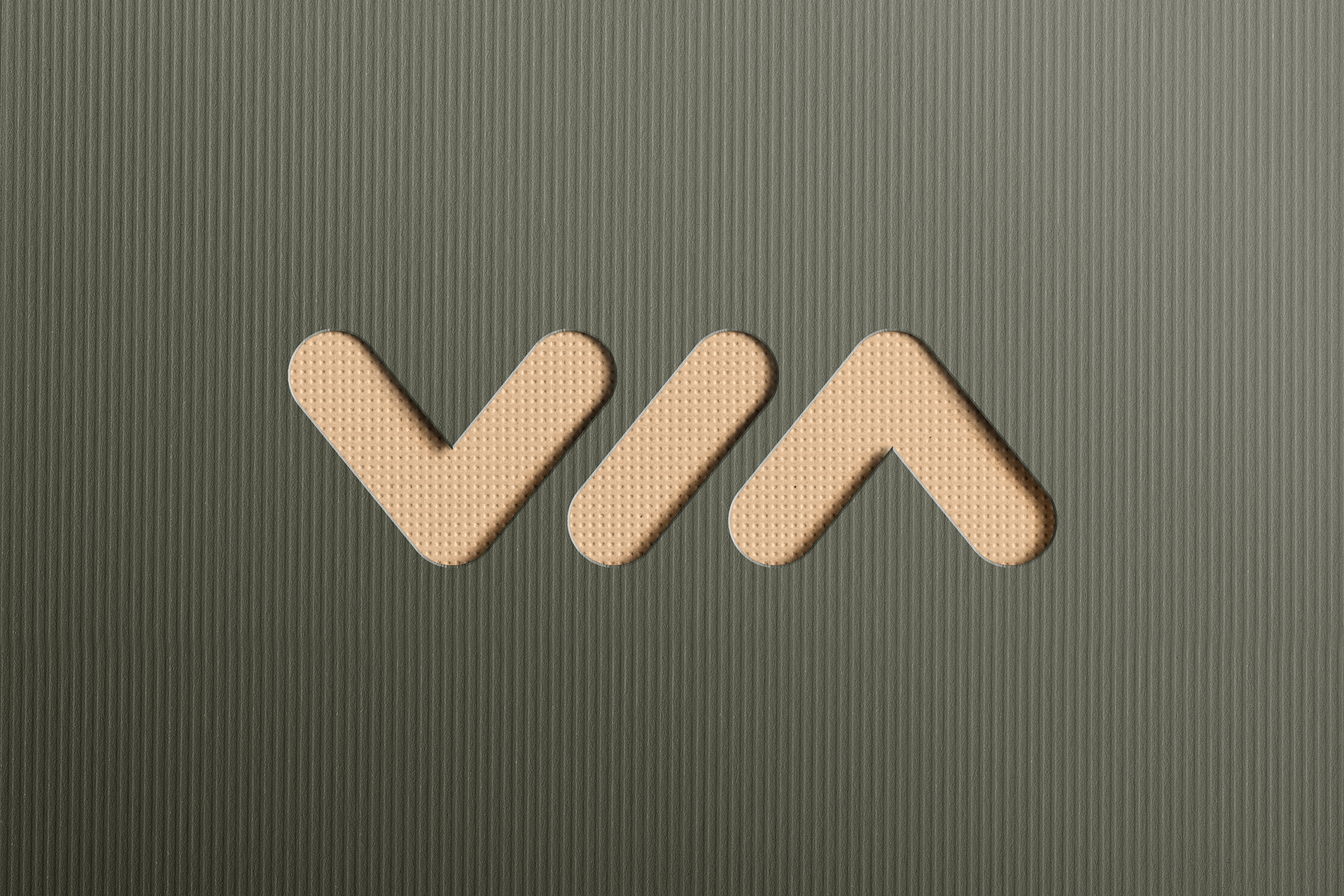 Fabric Texture Logo Mockup on Ribbed Paper