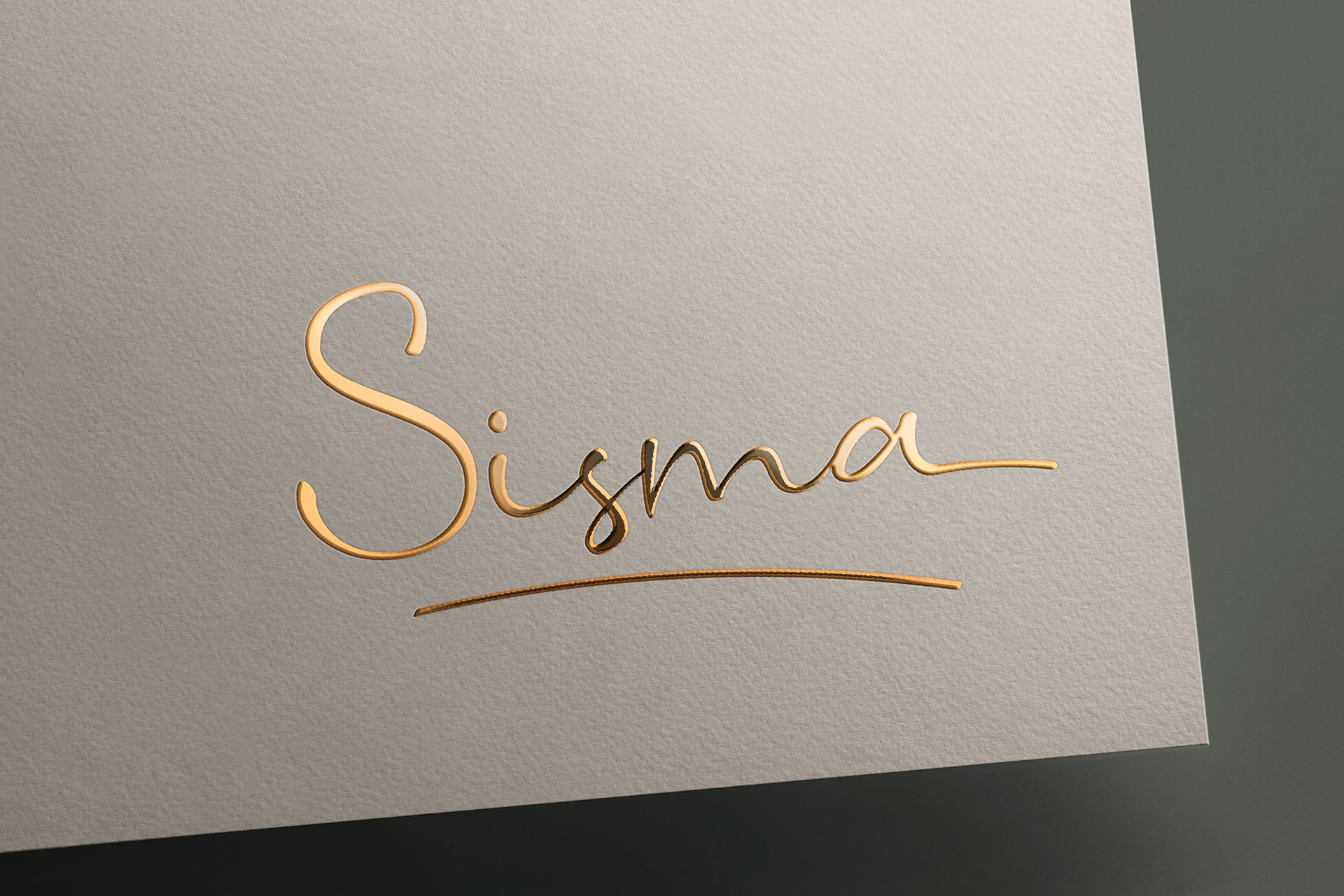 Gold Foil Signature Logo Mockup on Paper