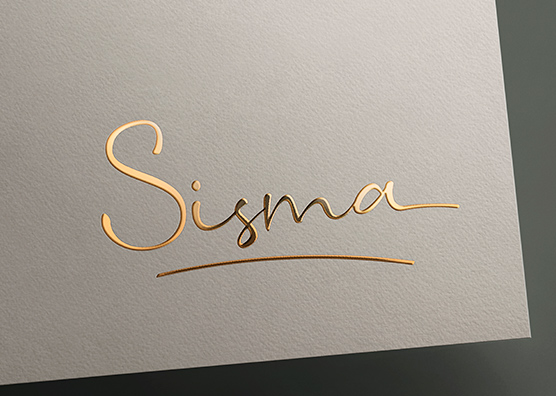 Gold Foil Signature Logo Mockup on Paper