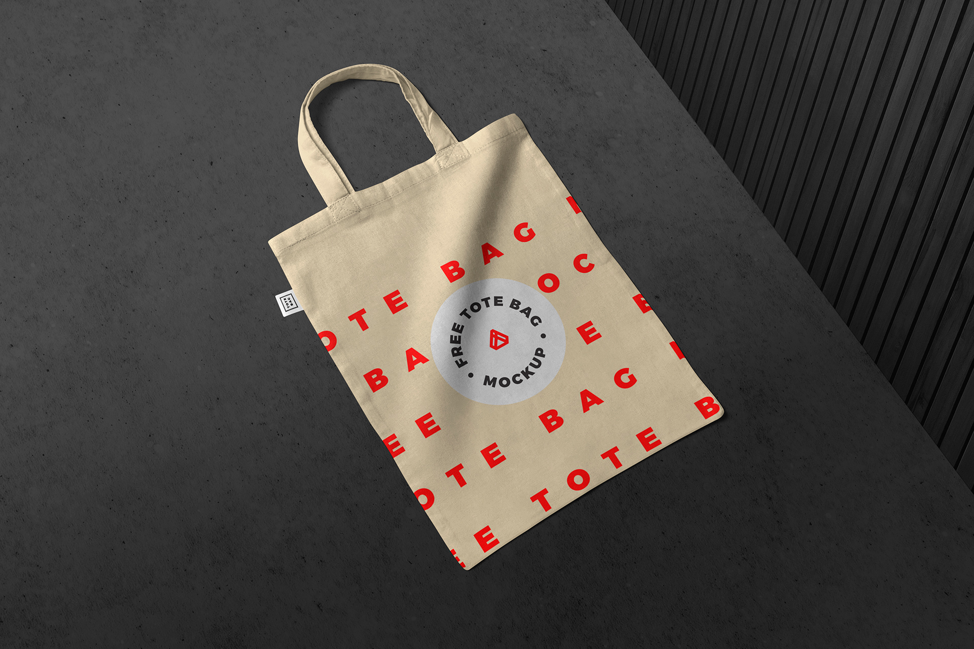 Free Minimalist Tote Bag Mockup with Flat Lay Design