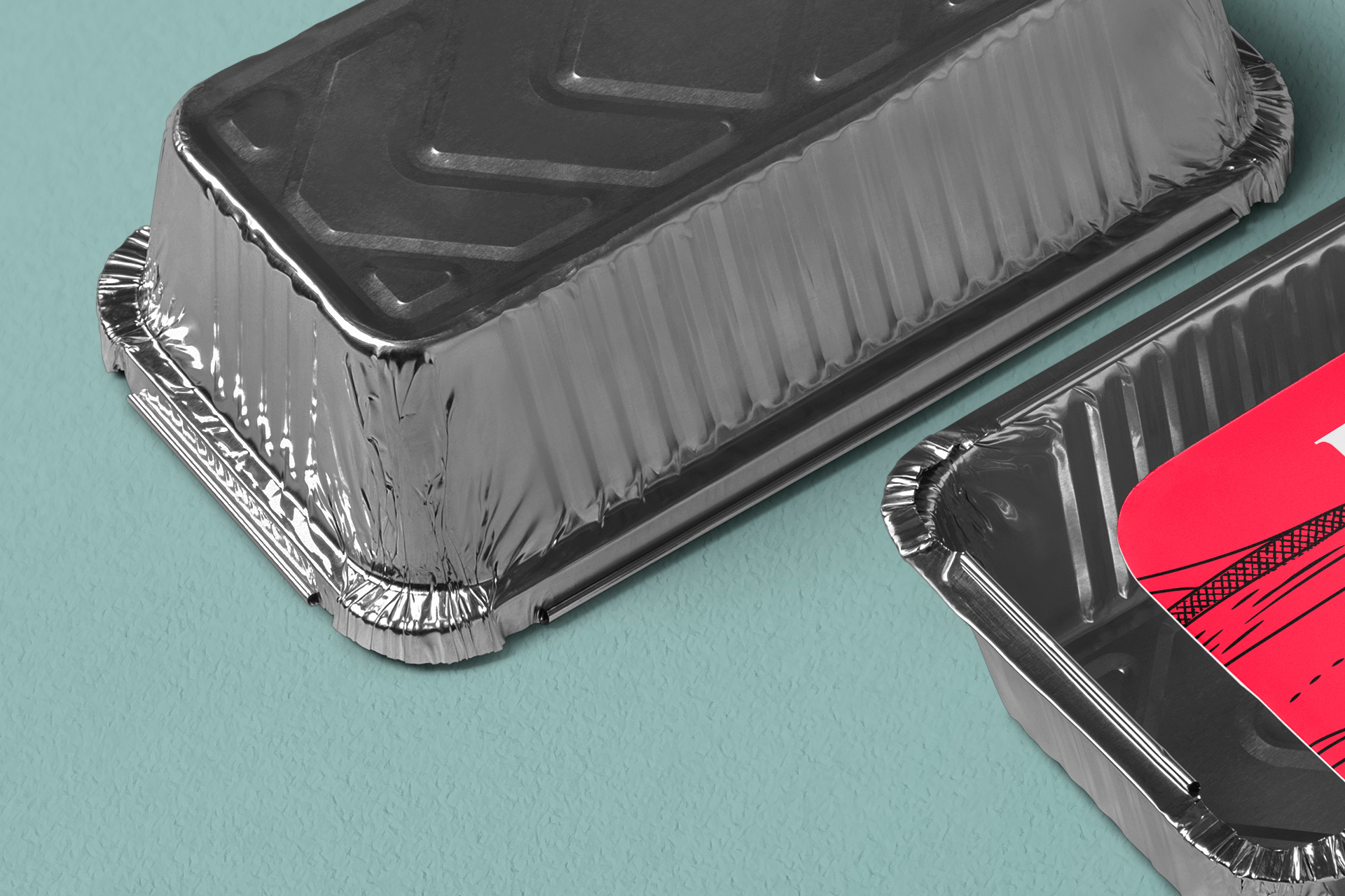 aluminum food box mockup
