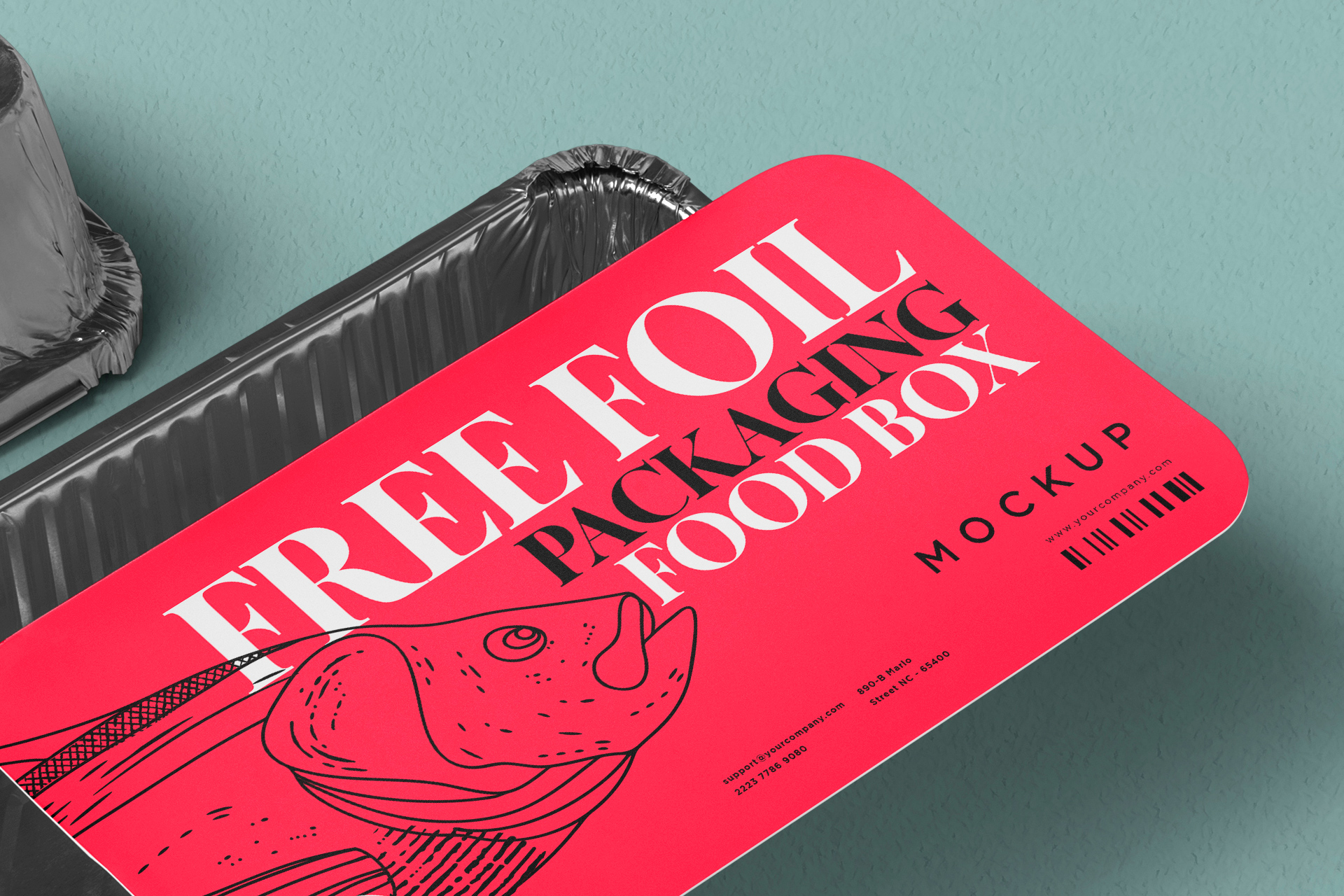 aluminum food box mockup