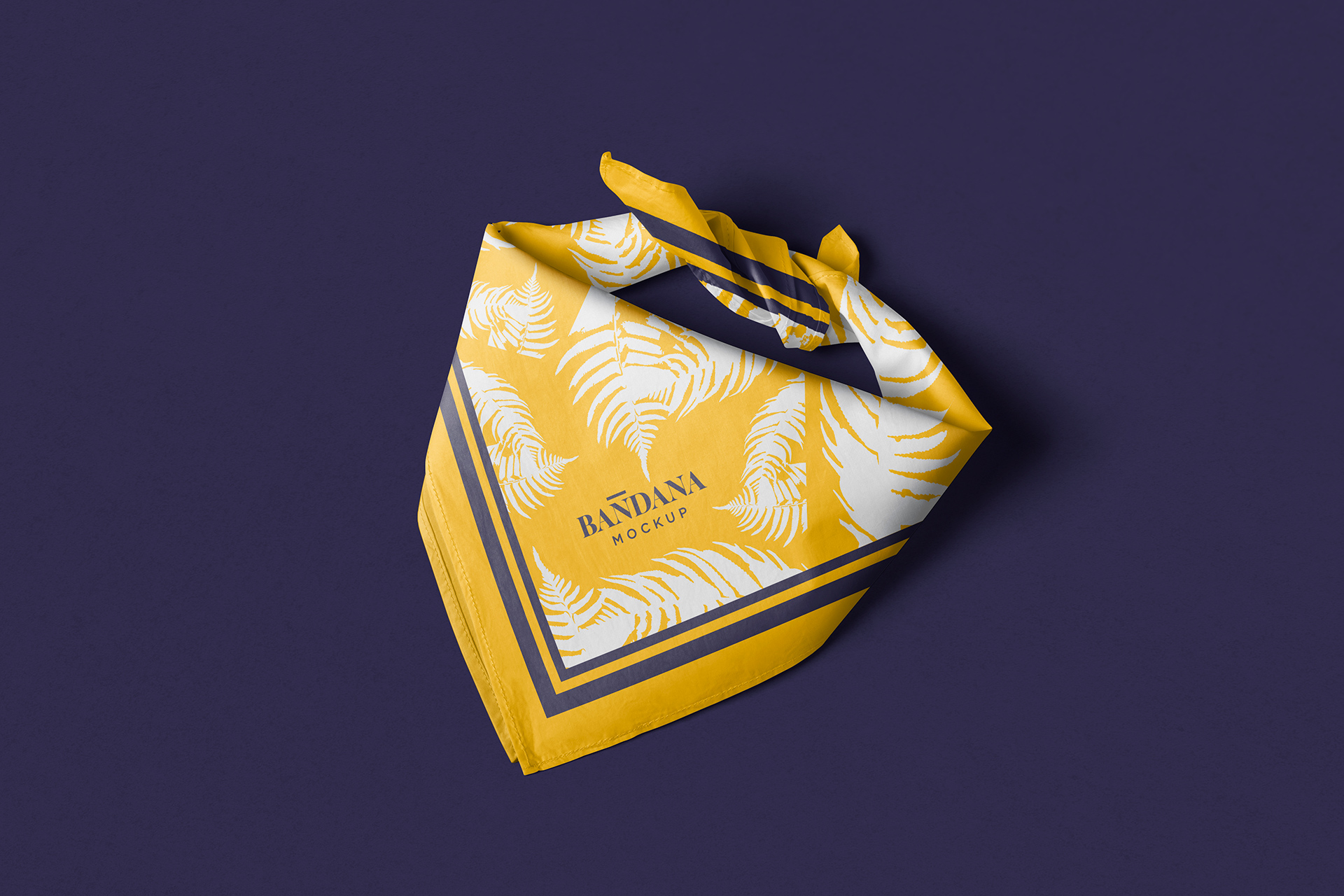 Free Bandana Mockup with Folded Fabric Design