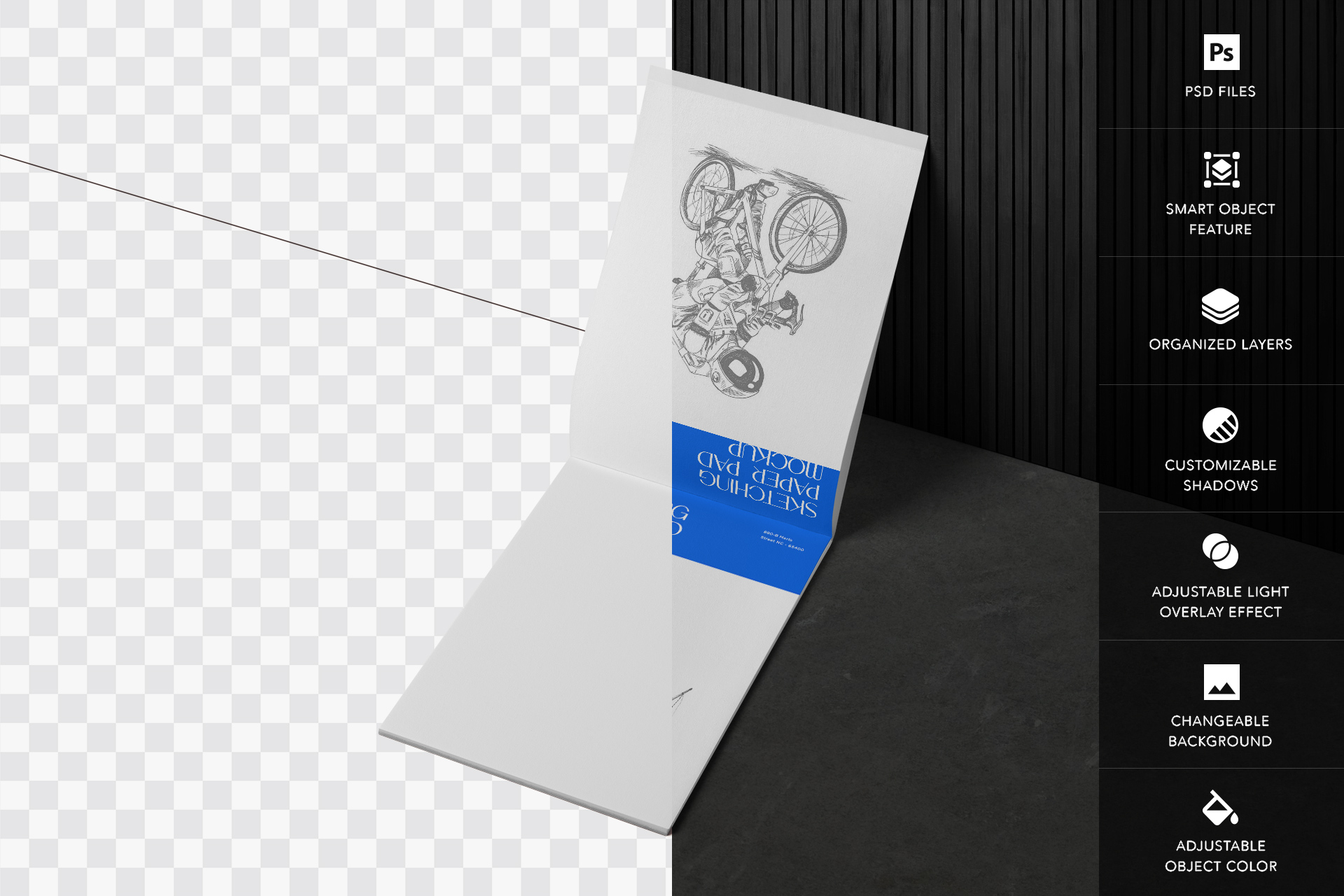 realistic notebook PSD