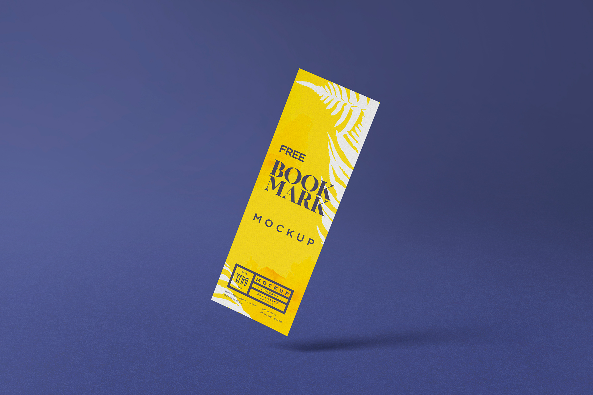 Free Bookmark Mockup with Realistic Floating Effect