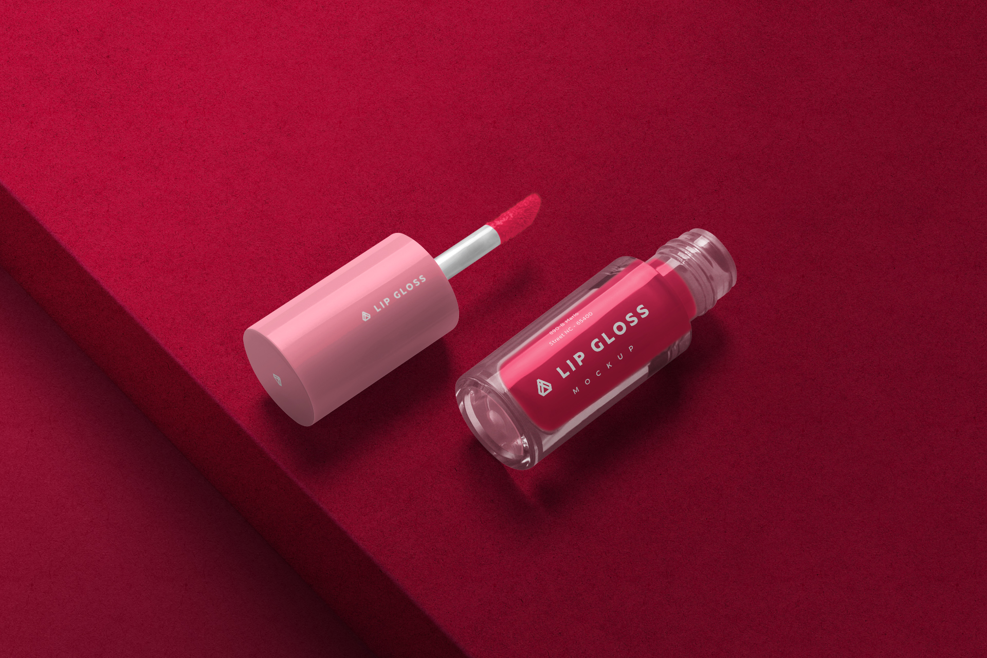 Free Lip Gloss Mockup – Cosmetic Packaging Display